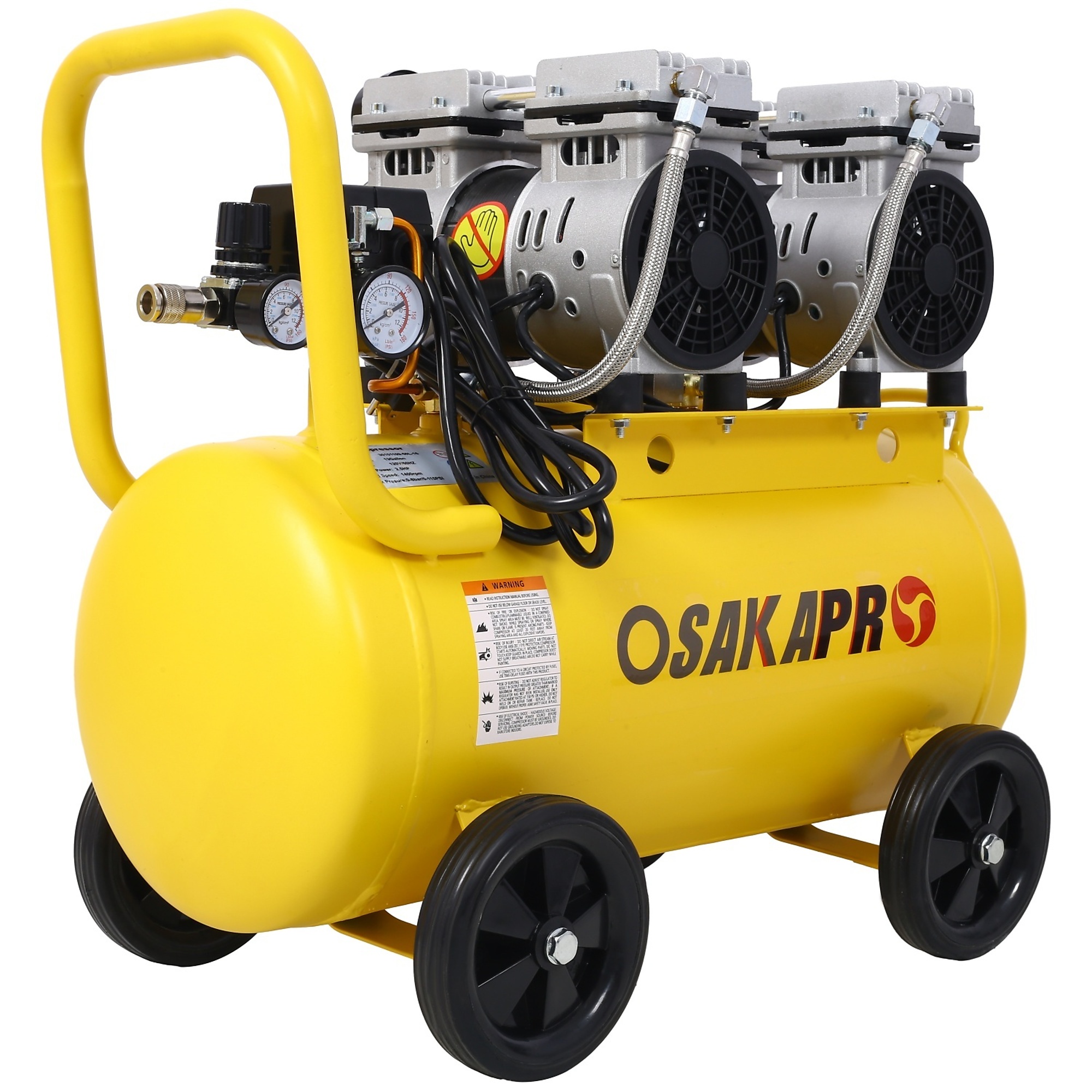 BlackTeck Portable Electric Air Compressor — 13-Gallon, 2.5 HP, Oil-Free, 115 PSI, 70dB, Vertical, Model# N2-64406