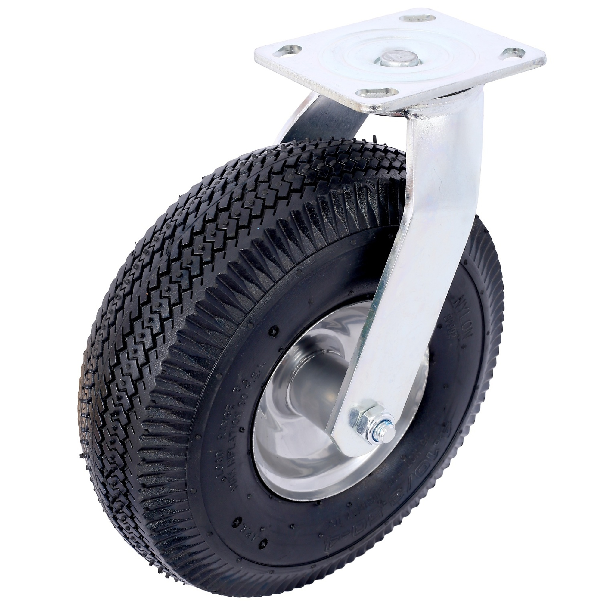 BlackTeck Large Pneumatic Tire Set with 2 Swivel Casters — 10in., Heavy-Duty, 220-Lb. Capacity, Model# N2-130464