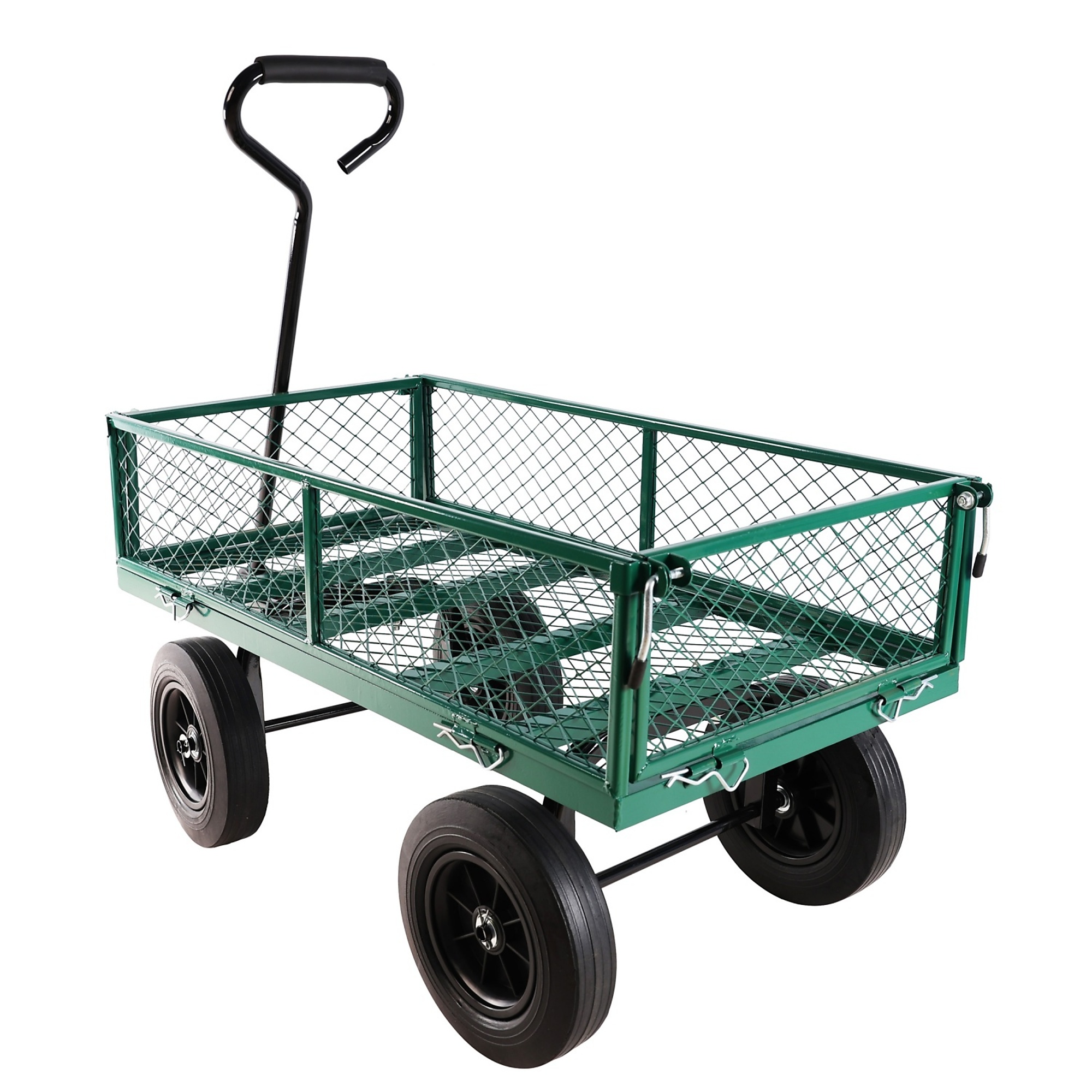 BlackTeck Multi-Functional Tool Cart — Solid Wheels, Green, Model# N2-162446