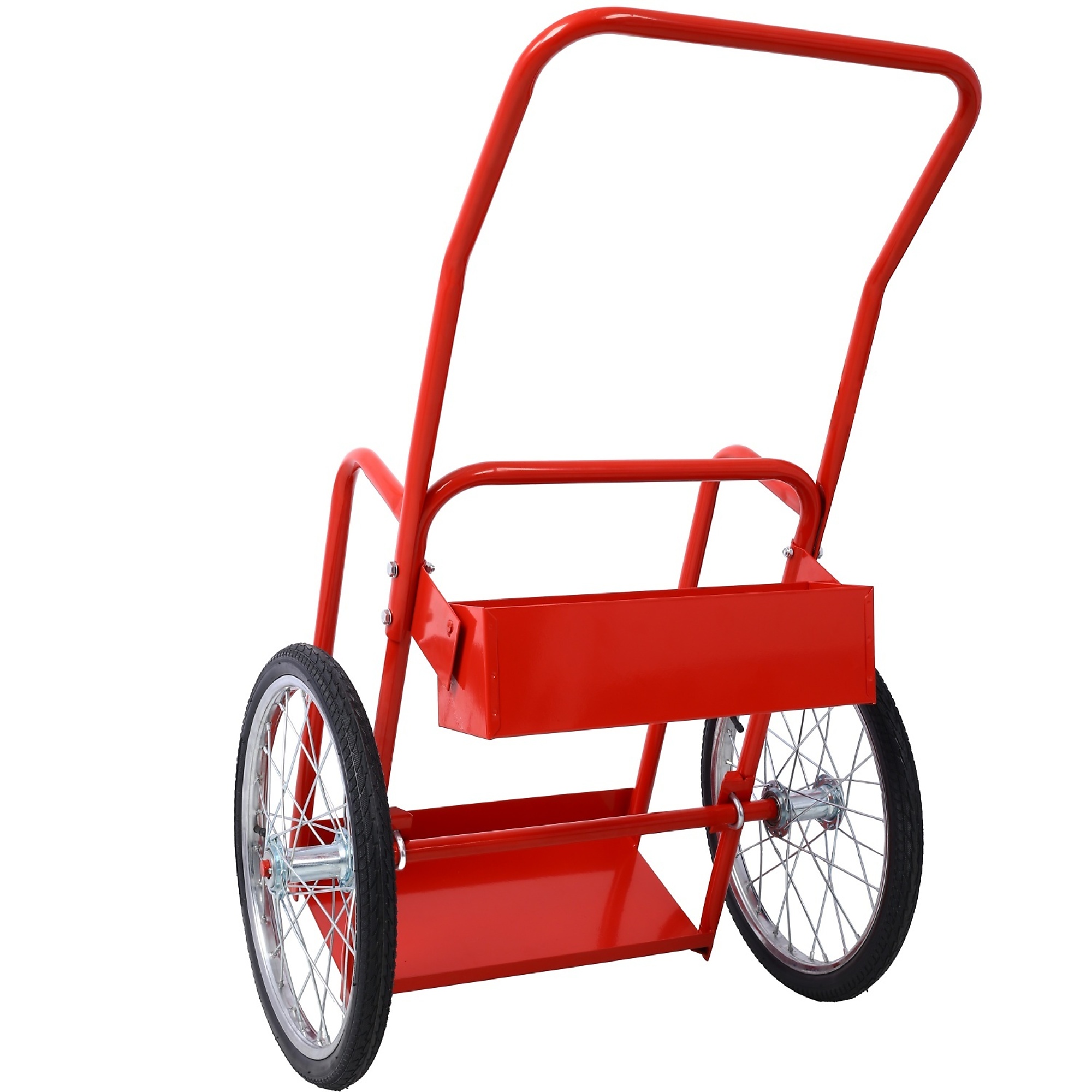 BlackTeck Dual Oxygen Tank Cart Dolly — Large, 20in. Pneumatic Wheels, 2 Fastening Belts, Model# N2-154347