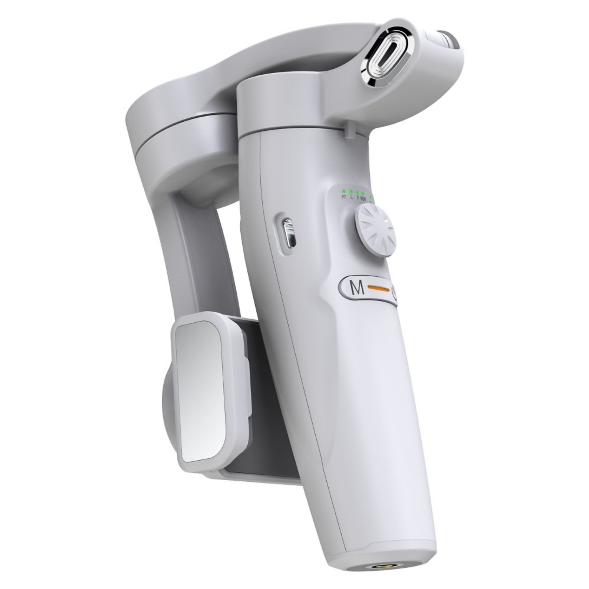 BlackTeck 3-Axis Gimbal Mobile Stabilizer — Intelligent Tracking, Customizable Fill Lighting, Remote and Gesture Controls, White, Model# N2-CXM2