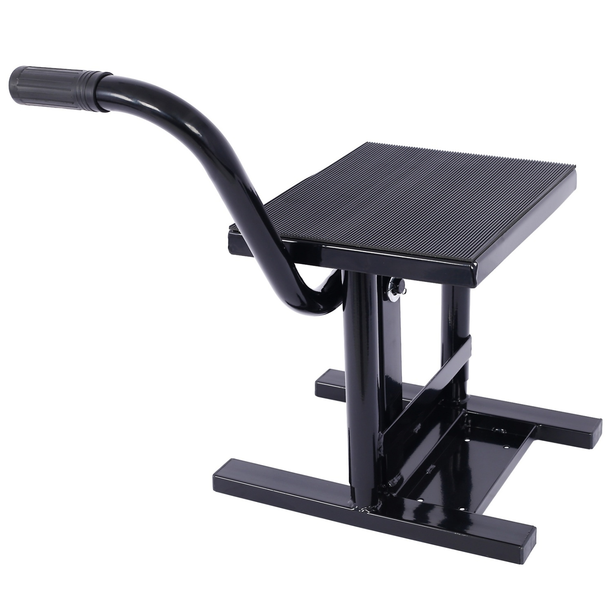 BlackTeck Motorcycle Lift Jack Stand — 330-Lb. Capacity, Adjustable Height 11in.–16.5in., Heavy-Duty Steel, Black, Model# N2-81478
