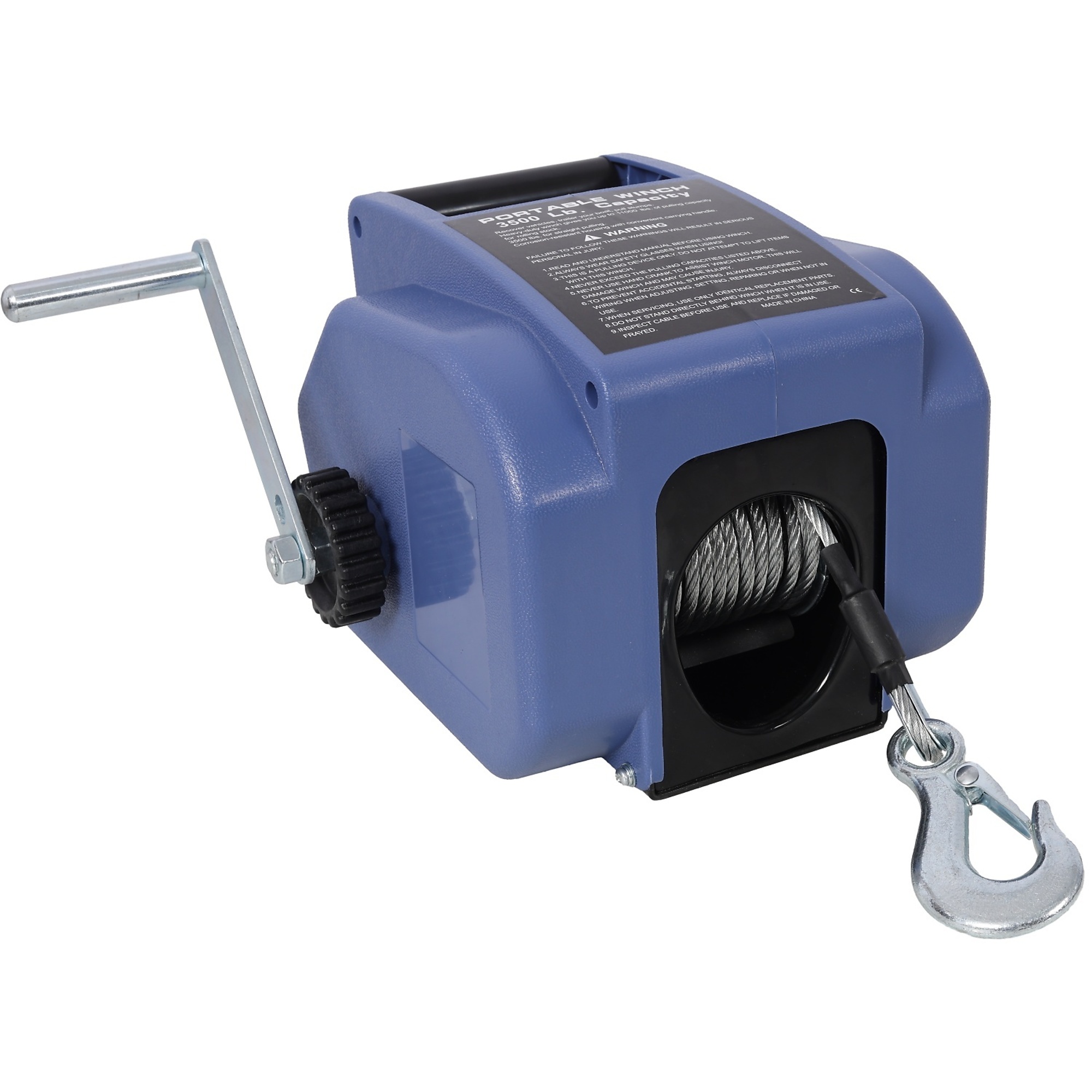 BlackTeck 12V Reversible Electric Winch — Wireless Remote Control, 5000-Lb. Capacity, Blue, Model# N2-240615