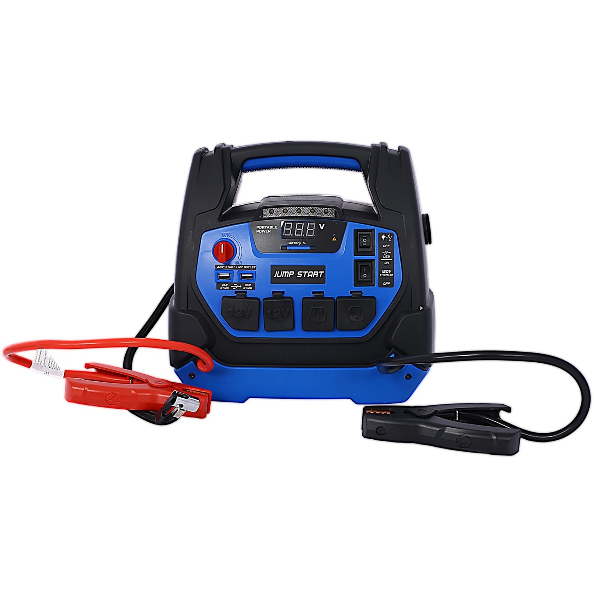 BlackTeck Rechargeable Jump Starter with Air Compressor — 1800 Amps, 12V AGM Battery, for Gas and Diesel Vehicles, Model# N2-82326