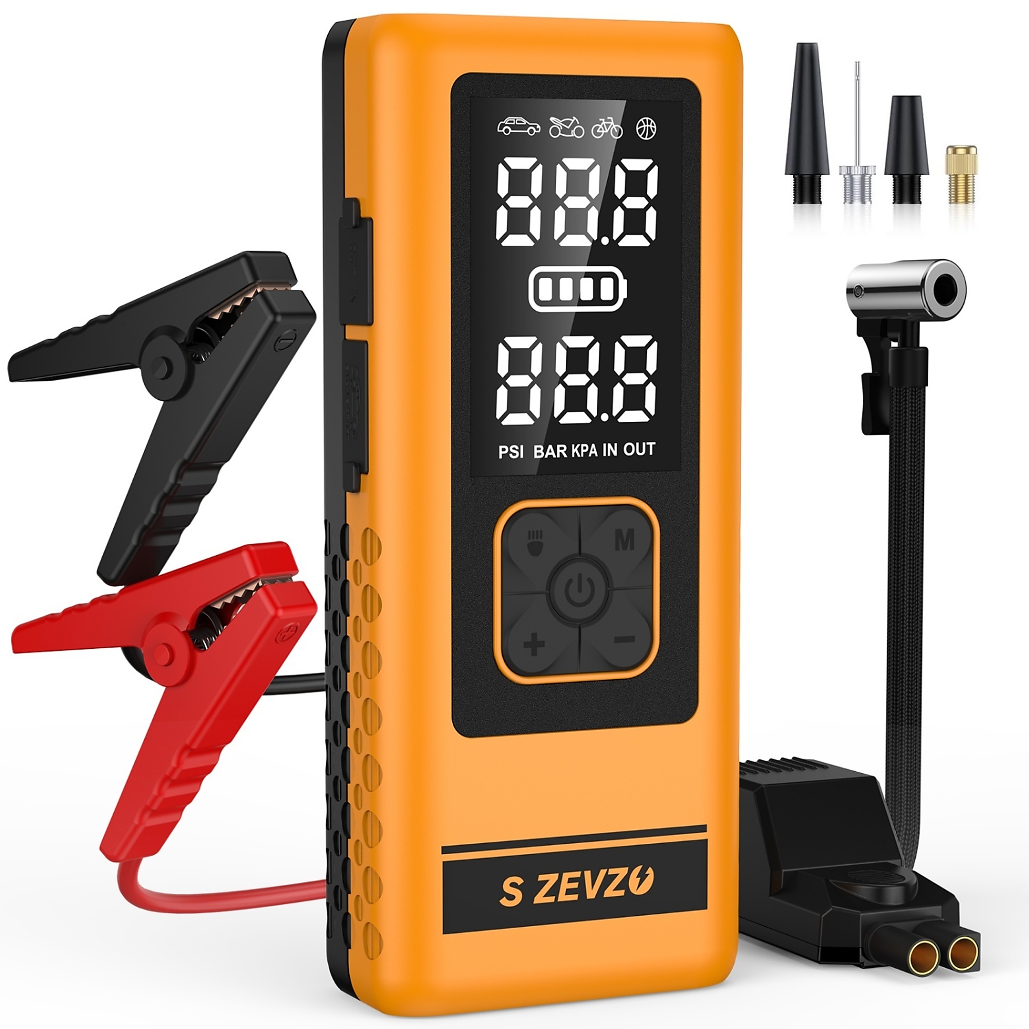BlackTeck Portable Jump Starter Power Bank — 150 PSI Air Compressor, 4000mAh, Large Digital Screen, LED Light, Model# N2-0046_B