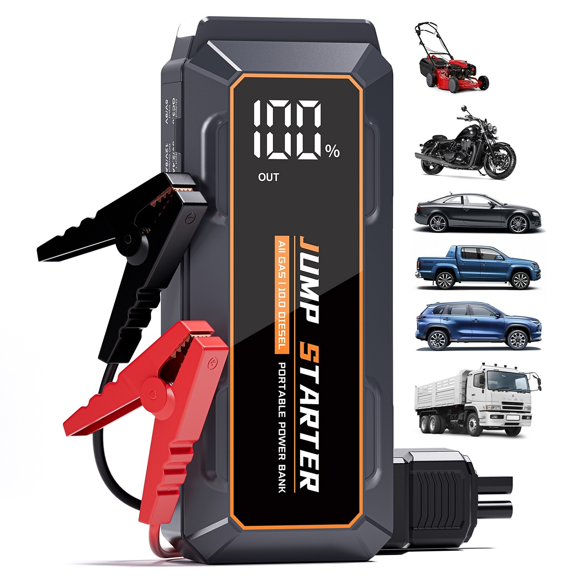 BlackTeck Portable Jump Starter Power Bank — 5000mAh, 600 Lumens Emergency Torch, Digital Screen, Model# N2-83137