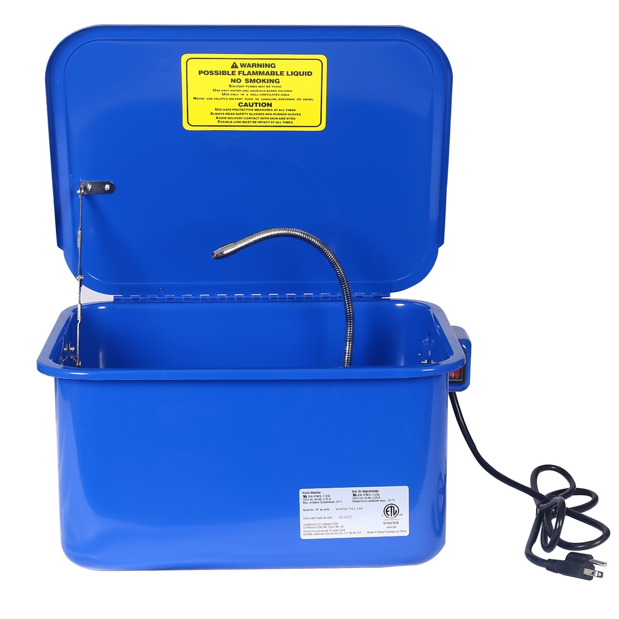 BlackTeck Automotive Parts Washer — 3.5 Gal., 110-Volt Pump, Blue, Model# N2-41342