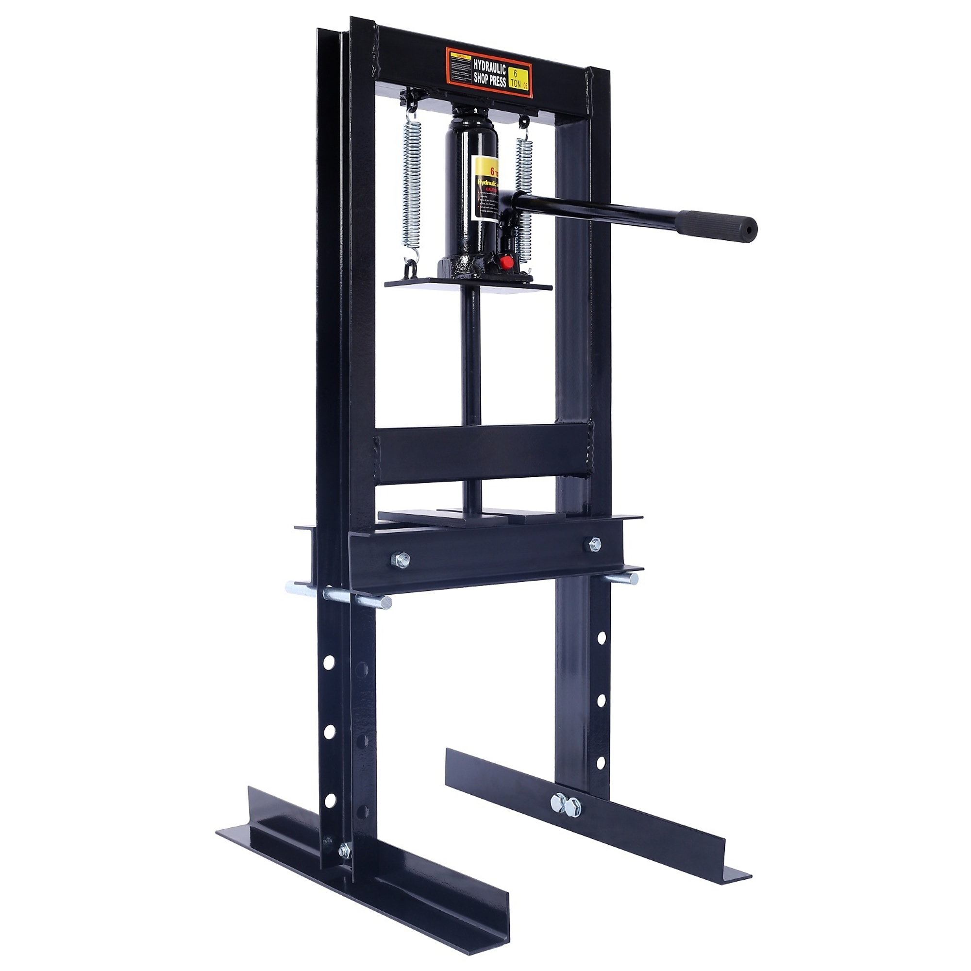 BlackTeck Hydraulic H-Frame Shop Press — 6-Ton, Adjustable Height, Carbon Steel, Black, Model# N2-66970