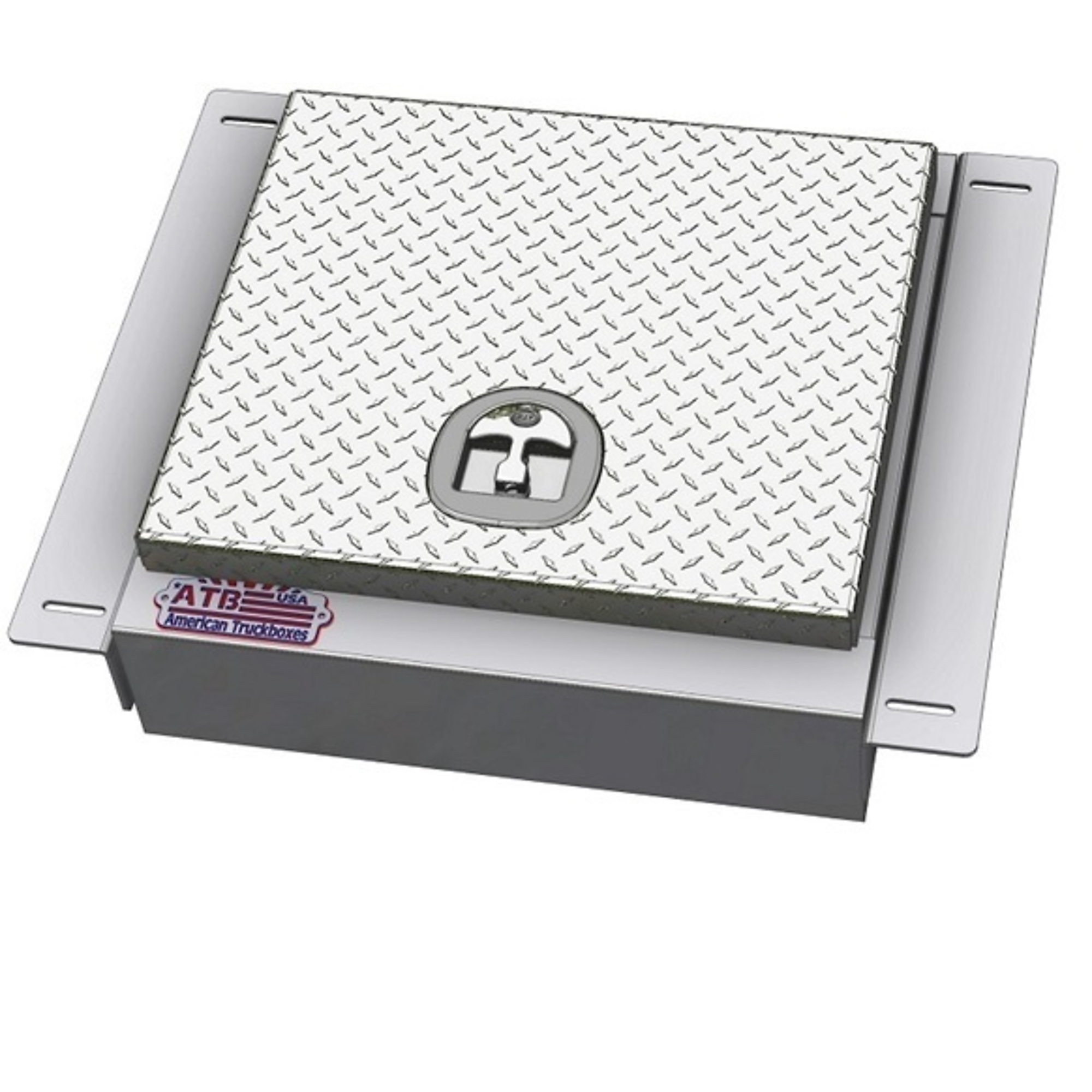 American Truck Box 8"H x 18"D x 24"W Aluminum Semi Truck In-Frame Box, Single Lid with Stainless Steel Continuous Hinge, DT-T-Handle Lock and Mounting Kit, Model # A-IB52-81824-T