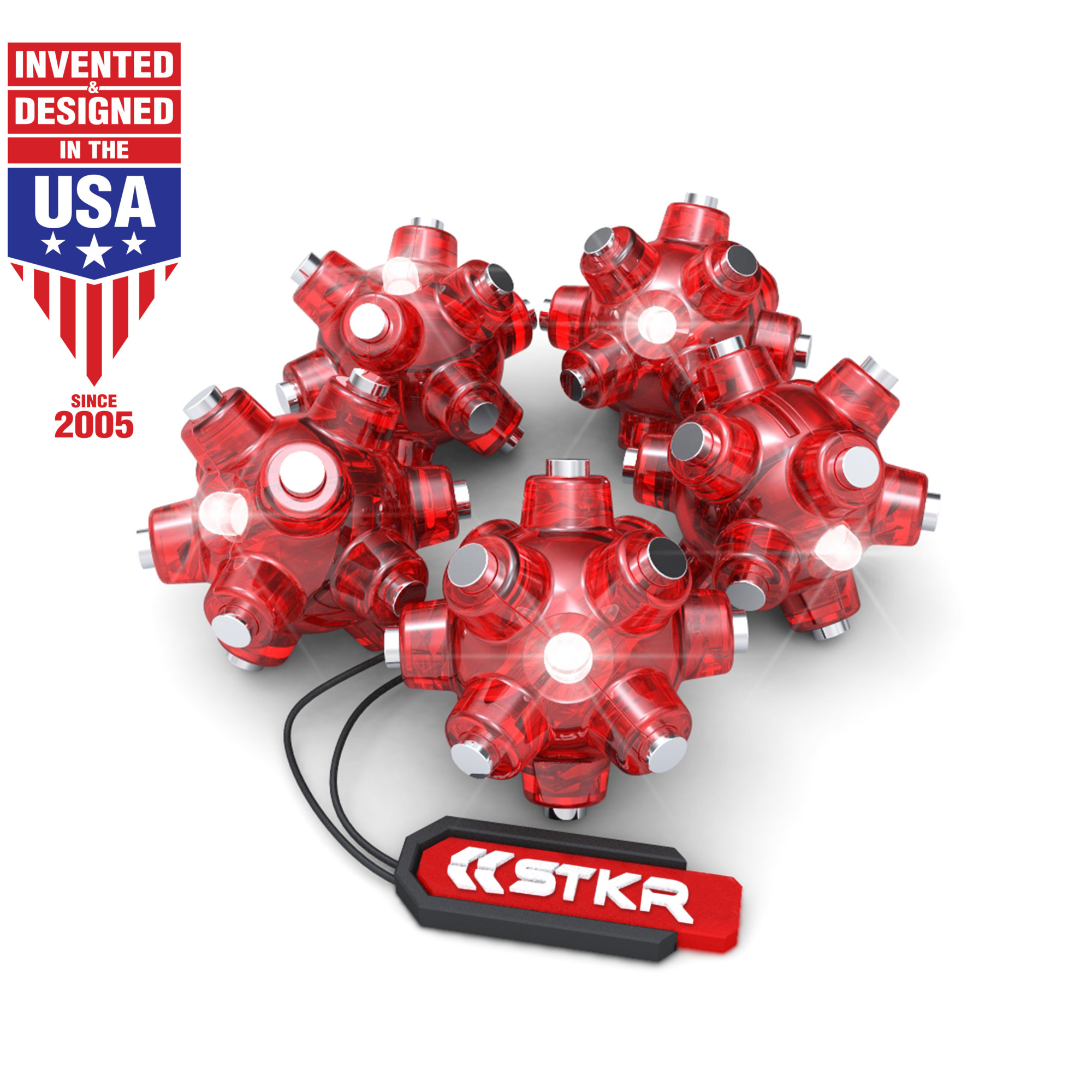STKR Concepts Magnetic Light Mine — 5 Pack, Weather-Resistant, Model# 00141