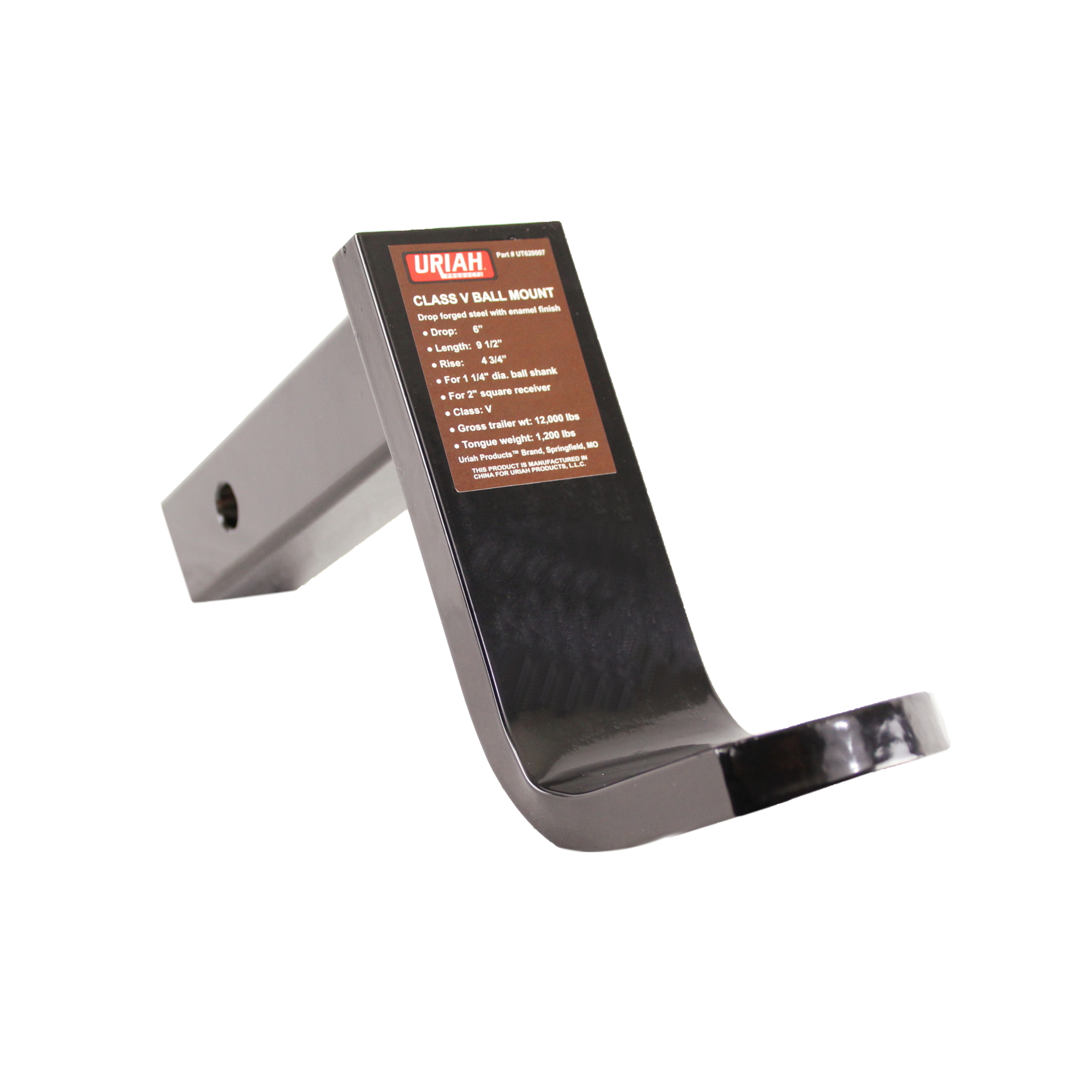 Uriah Products Heavy-Duty Ball Mount — 6in. Drop, 2in. Shank, Corrosion-Resistant, Model# UT620007
