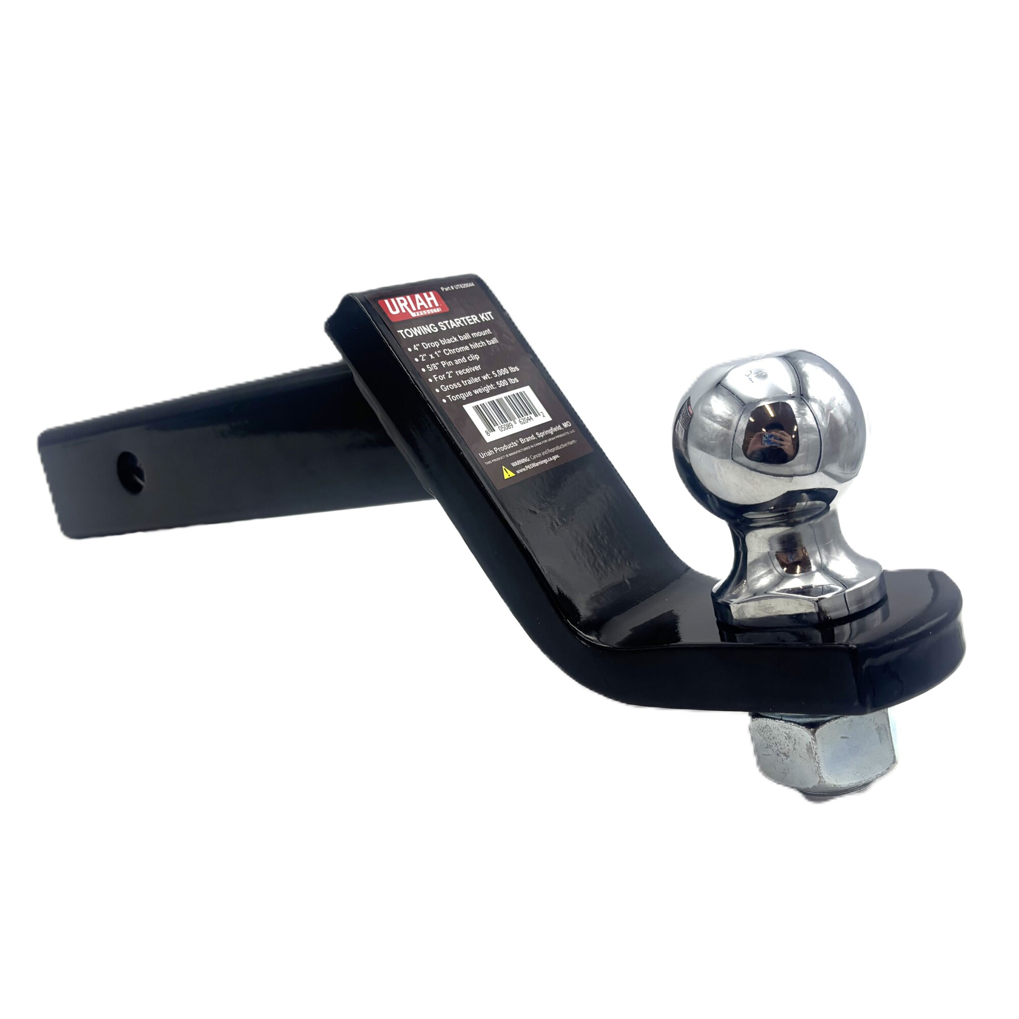 Uriah Products Ball Mount Kit — 4in. Drop, 2in. Ball, Includes Pin & Clip, Model# UT620044
