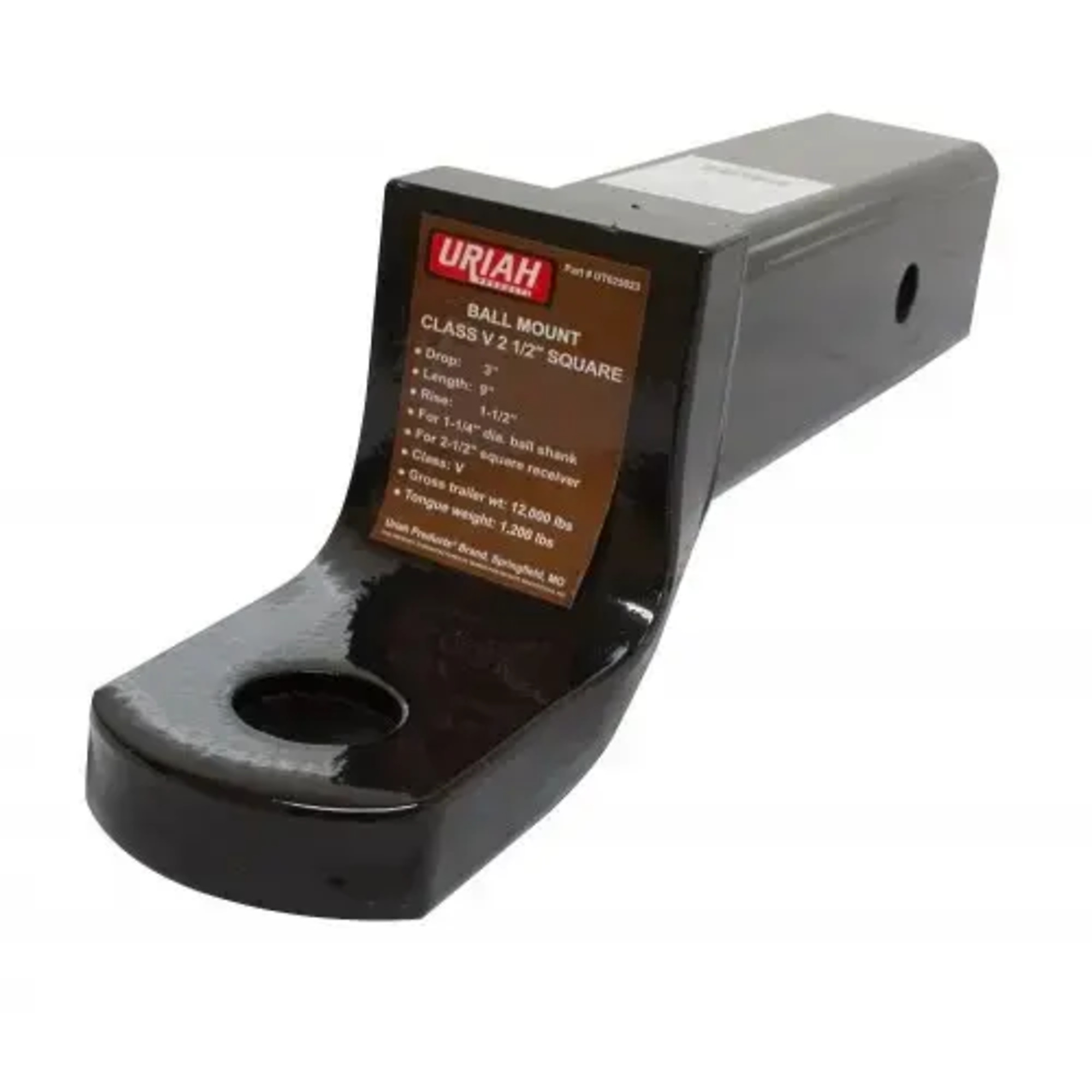 Uriah Products Heavy-Duty Ball Mount — 2-1/2in. Receiver, 3in. Drop, Corrosion-Resistant, Model# UT625023