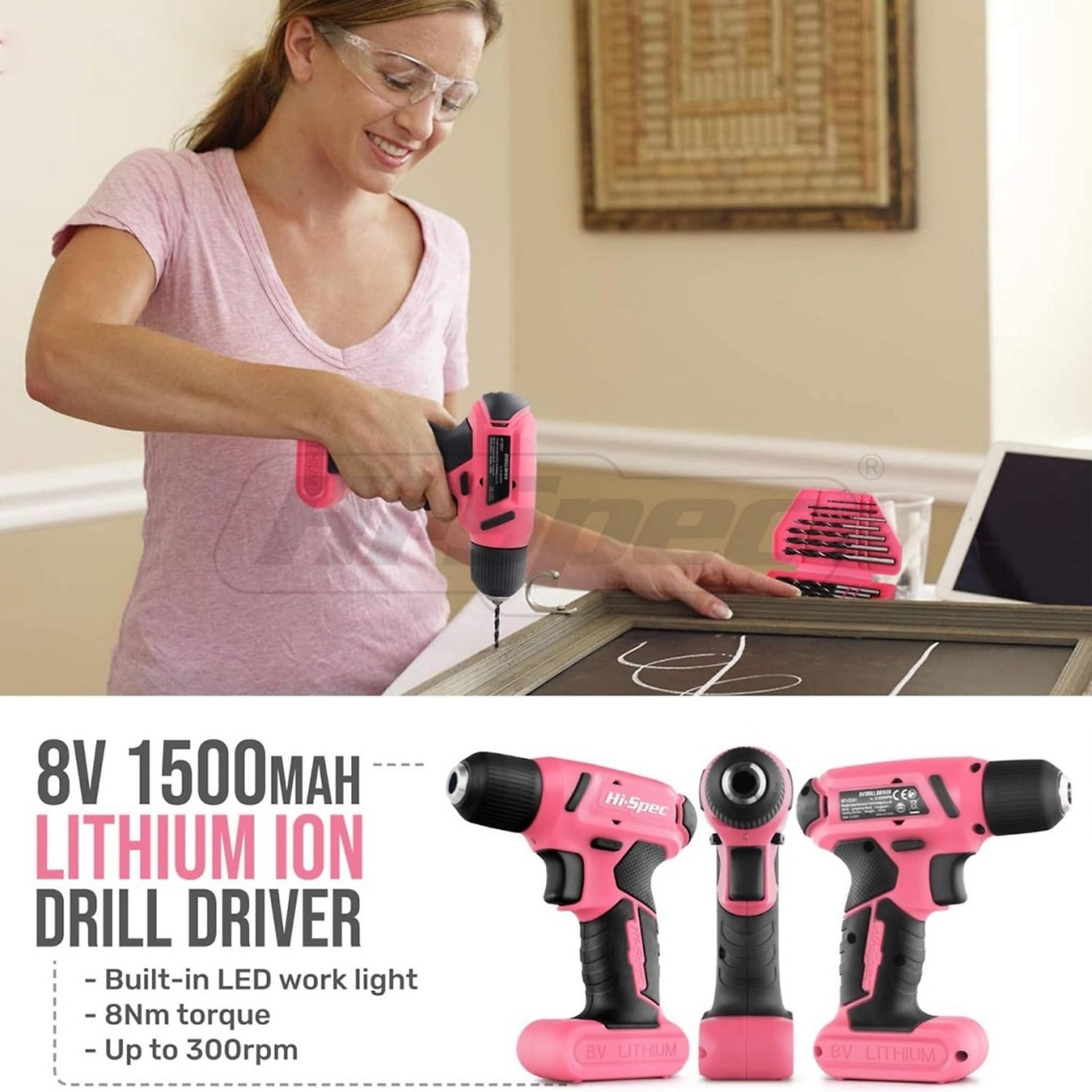 Bleek Tools BlackTeck Household Tool Set — 40 Pcs, Pink, Reversible Bit Driver ...