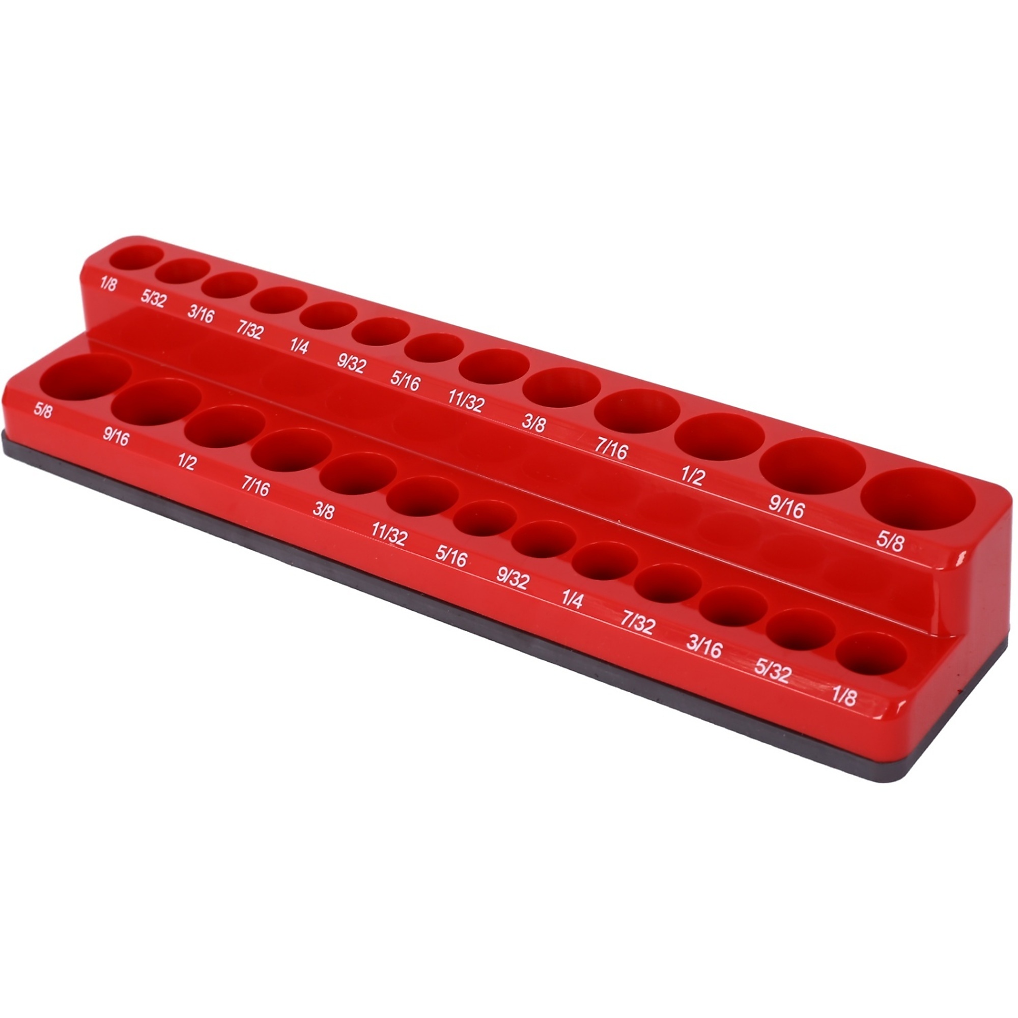 BlackTeck Magnetic Socket Organizer Set — 3-Piece, SAE, 68 Slots, Red, Model# N2-104922