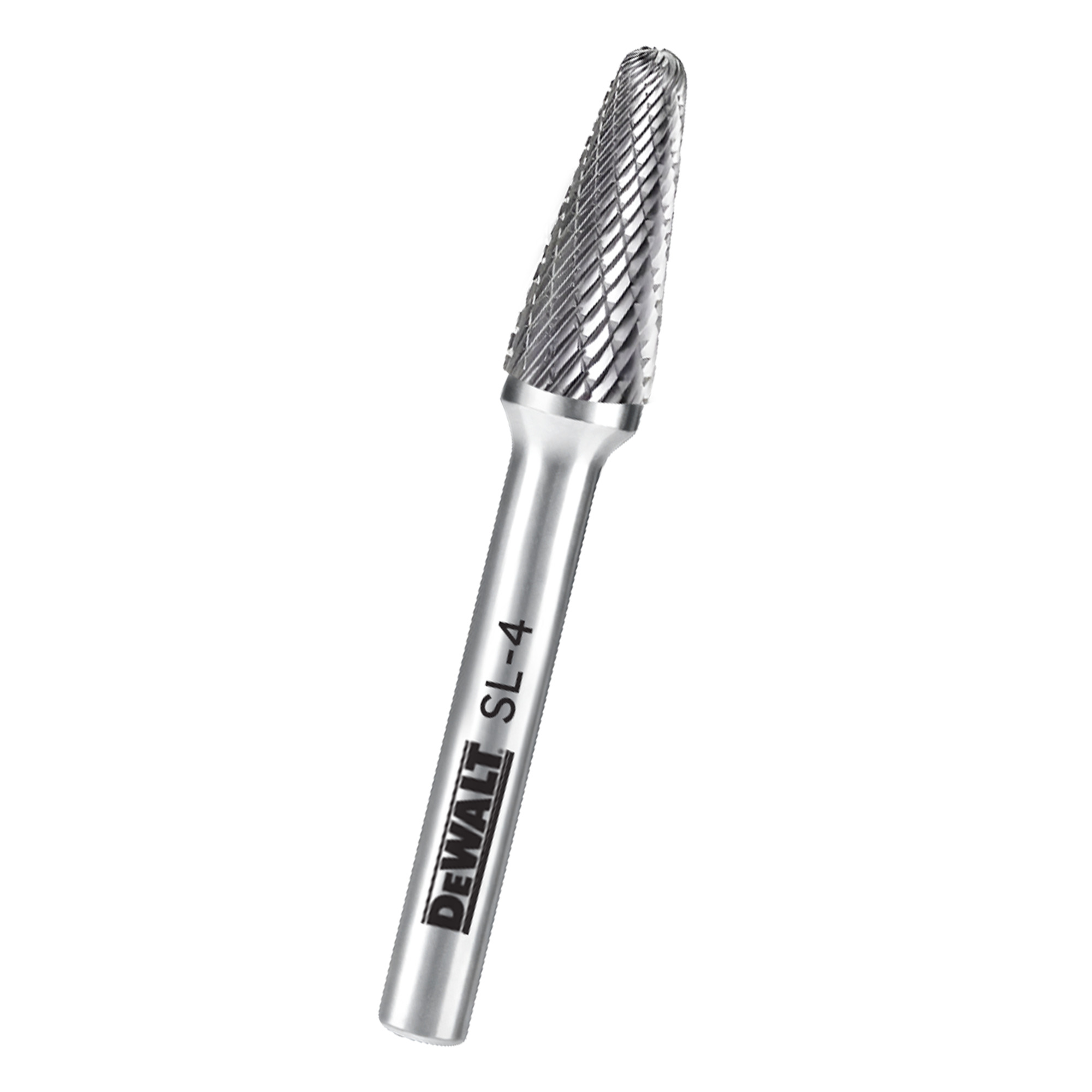 DeWalt Carbide Burr — Size SL-4, Double-Cut Teeth, C10 Tungsten Carbide Steel, Model# DXCBTJSL4