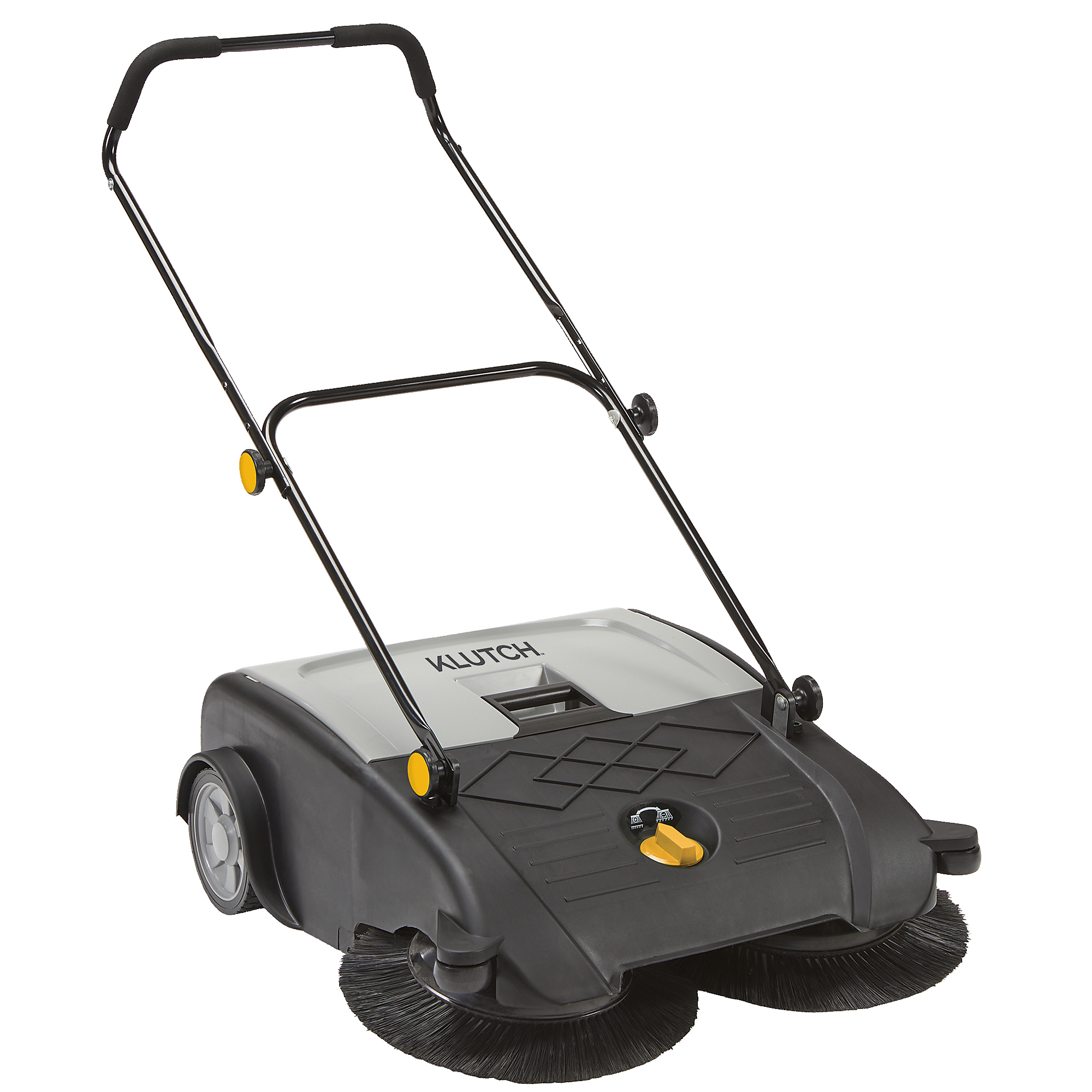 Klutch 30in. Walk-Behind Push Sweeper, 13.2-Gal. Waste Bin, Height-Adjustable Bristles, Adjustable Handle