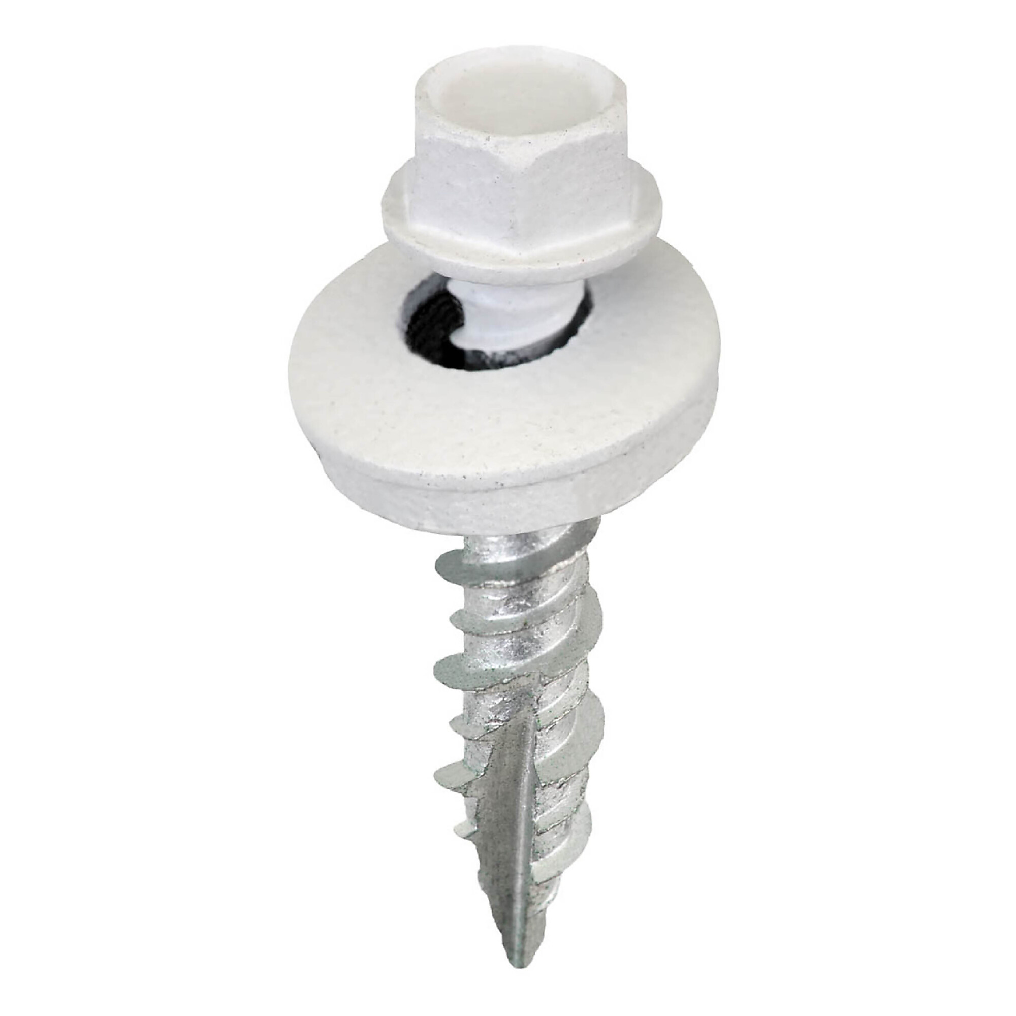 Acorn Hardware Metal-to-Wood Screws — #9 x 1in., Bright White, Hex Head, 250 Pcs, Model# SW-MW1BW250