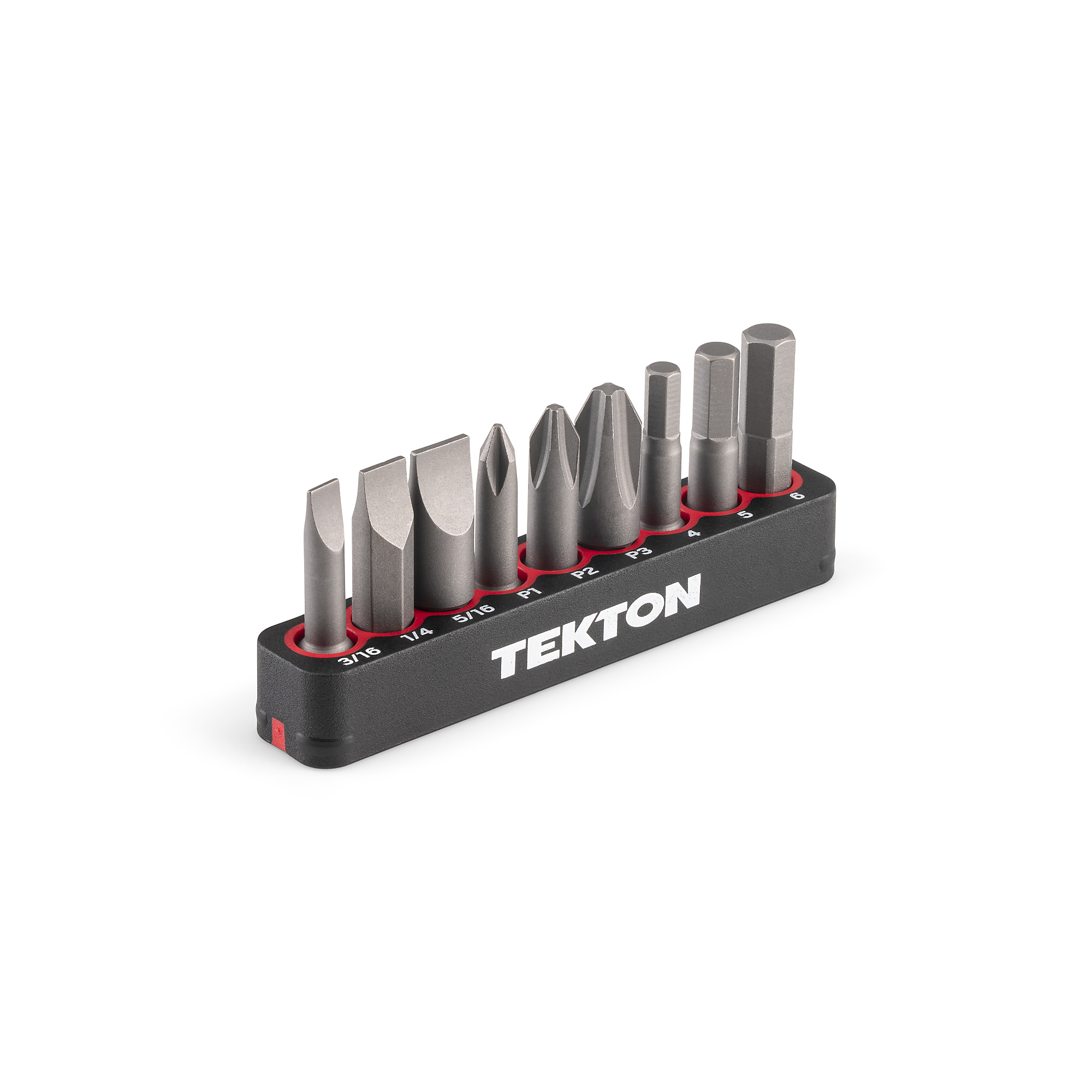 TEKTON 1/4 Inch Hex, Phillips, Slotted Bit Set with Rail (9-Piece ...