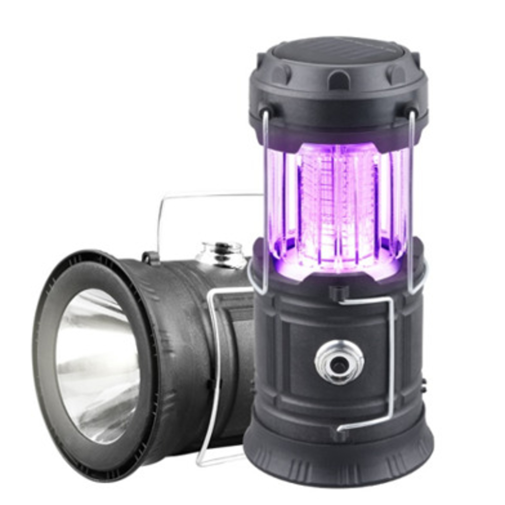 3-in-1 Solar Rechargeable Bug Zapper Lantern, Model #SRBZ-24-3167