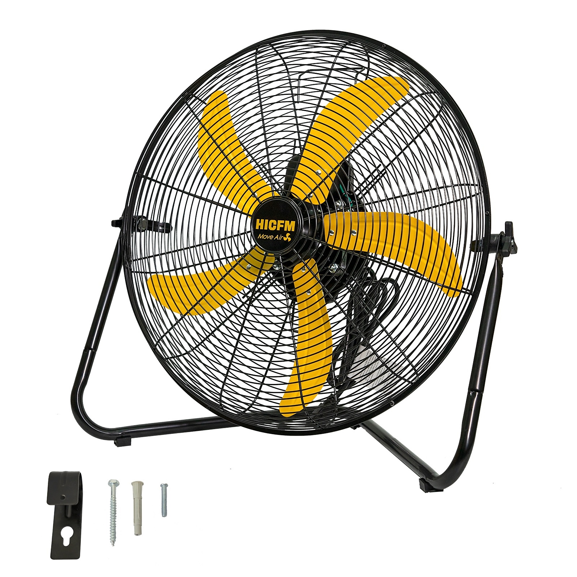 EdenDirect 20 in. 3 Speed 5300 CFM High Velocity Heavy-Duty Drum Fan in Black with Copper Wire, Handle, 360° Tilt for Warehouse