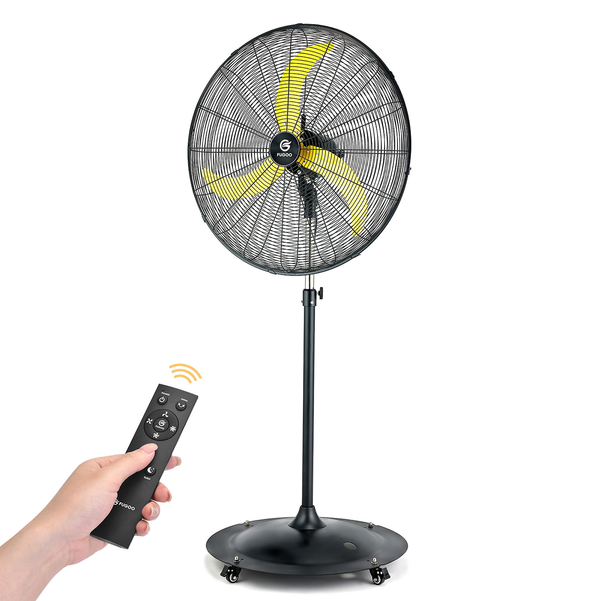 EdenDirect 20'' Outdoor Quiet Oscillating Pedestal Fan With Remote Control,All Sealed BLDC Motor, 4-Speed Waterproof Outdoor Fan, Heavy Duty Industrial Fans for House,Patios, Commercial, Garage, Warehouse