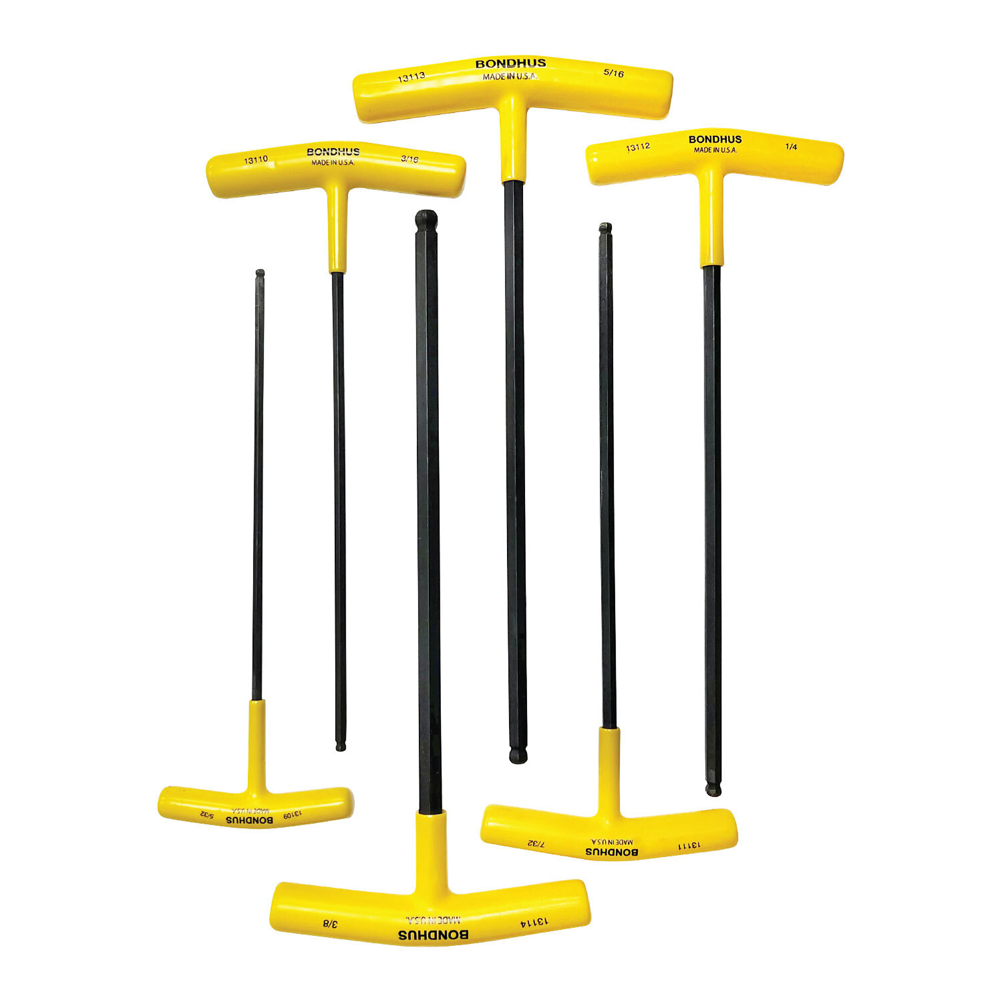 Bondhus Ball End T-Handle Set of 6, 5/32-3/8", Model 13146