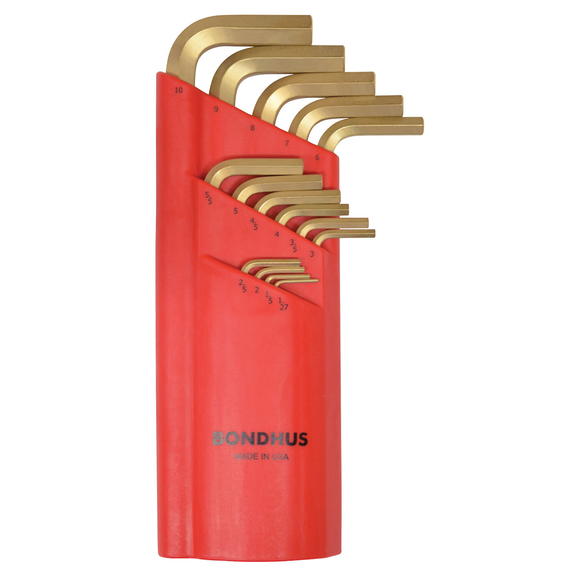 Bondhus Ball End L-wrench Set of 15 with GoldGuard Finish, 1.27-10mm, Model 38095