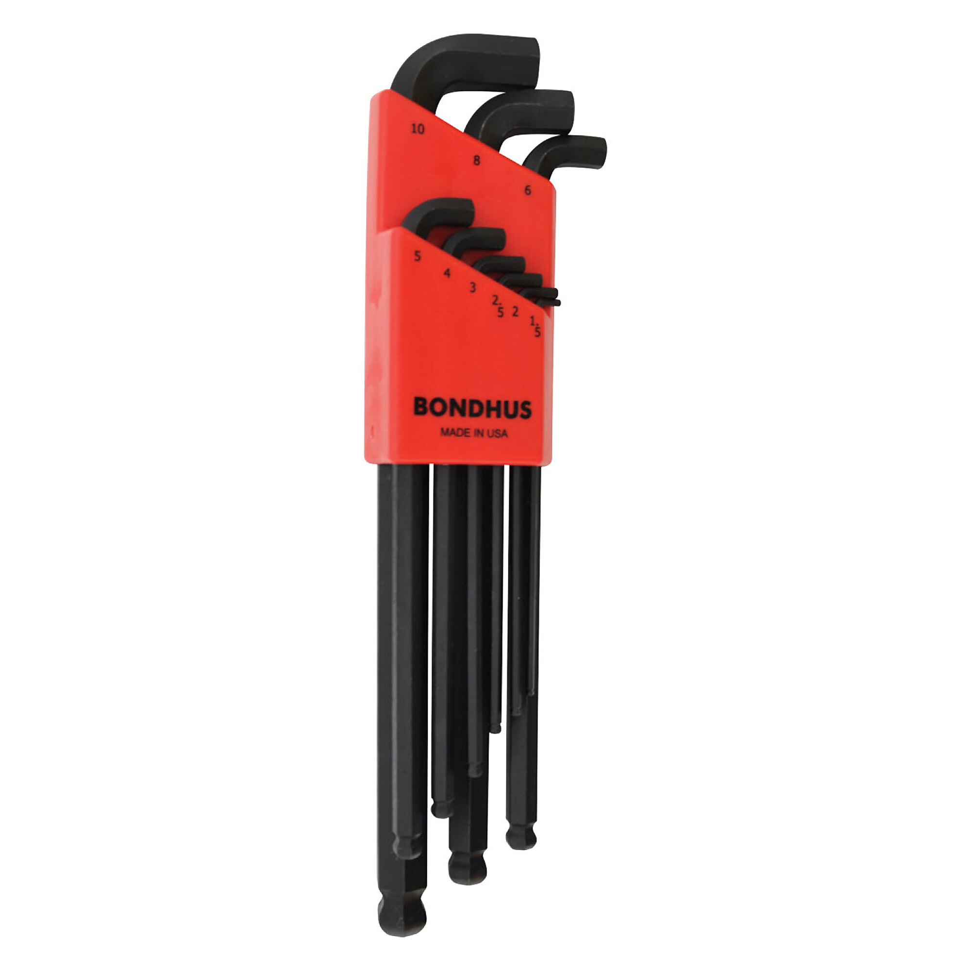 Bondhus Stubby Double Ball End L-wrench Set of 9, 1.5-10mm, Model 16599