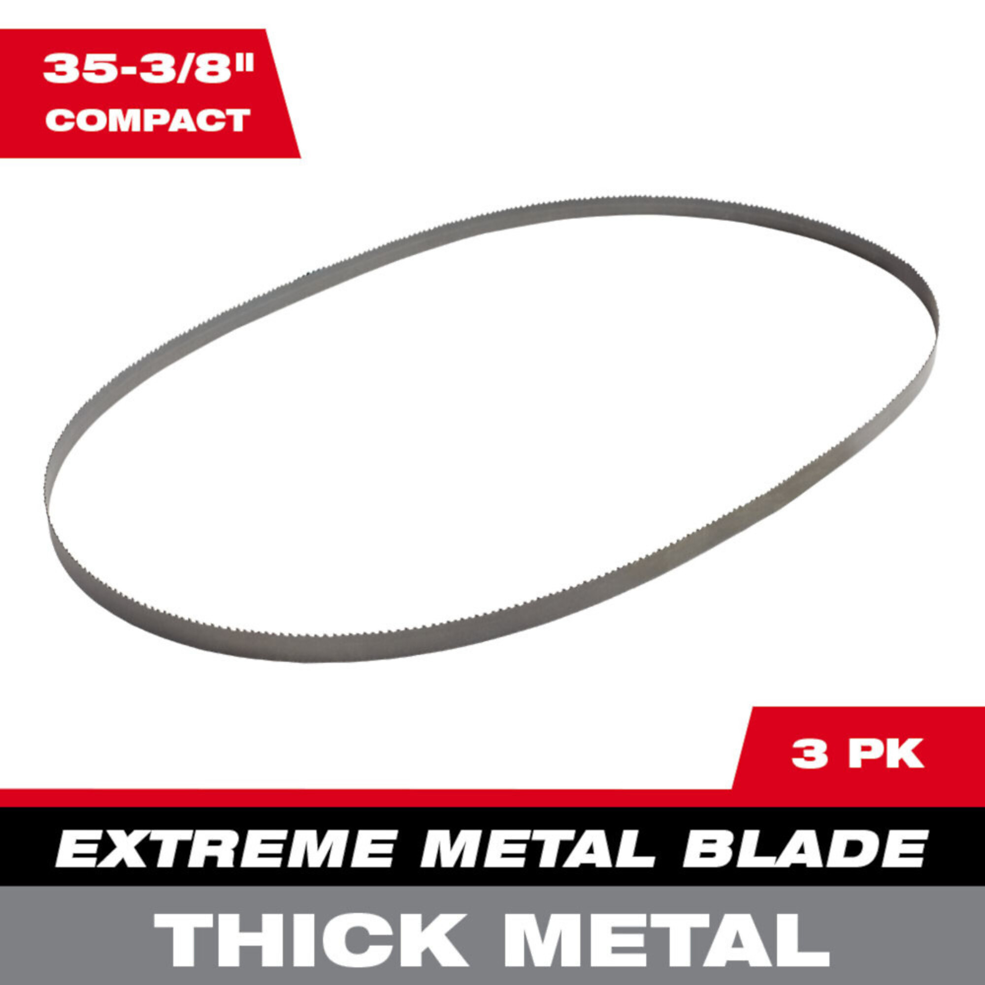 Milwaukee Tool, 35-3/8" Extreme Thick Metal Compact Band Saw Blade (3 PK), Model# 48-39-0609