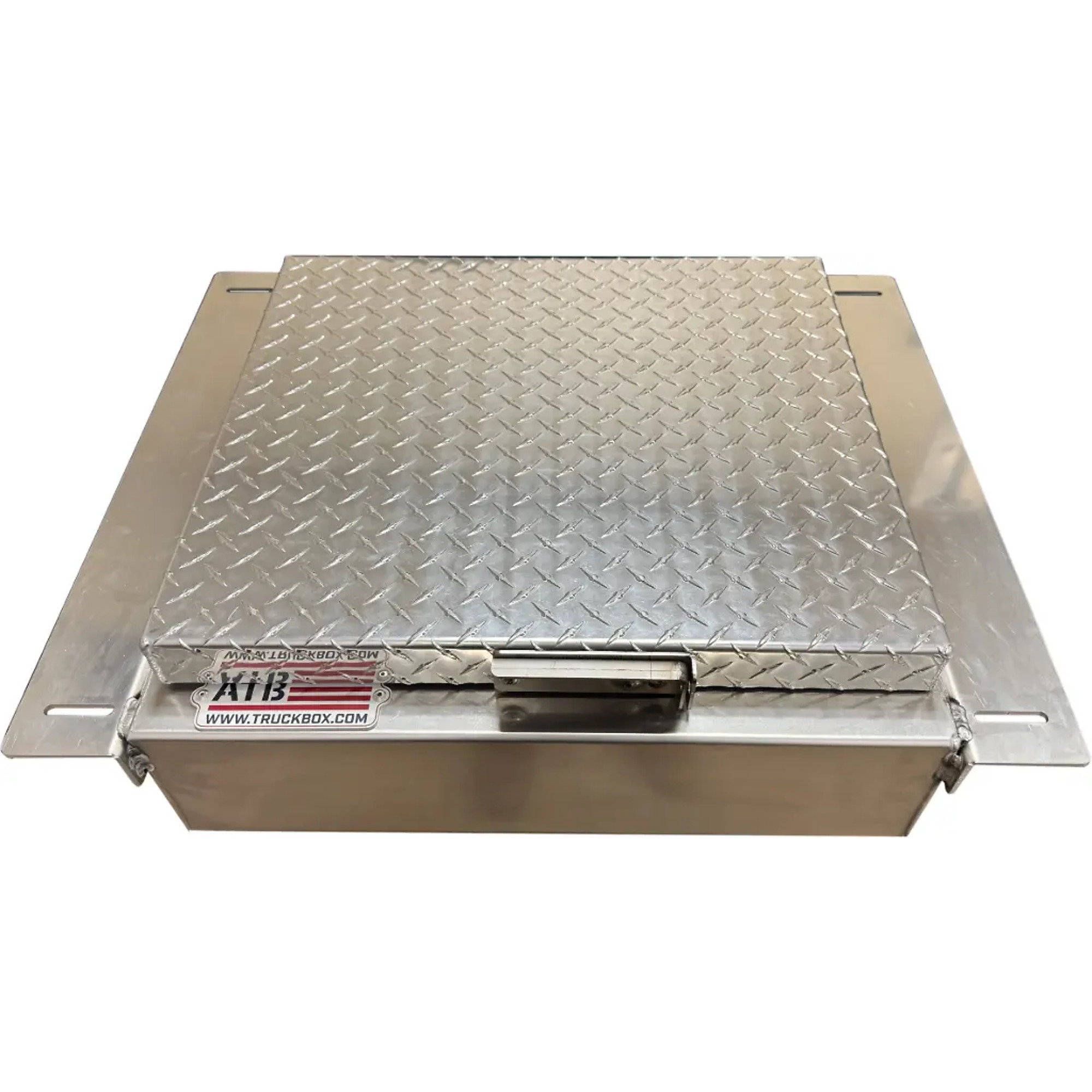 American Truck Box 8"H x 18"D x 24"W  Aluminum Semi Truck In-Frame Box, Single Lid with Stainless Steel Continuous Hinge, ATB Padlockable Lock and Mounting Kit, Model # A-IB51-81824-T