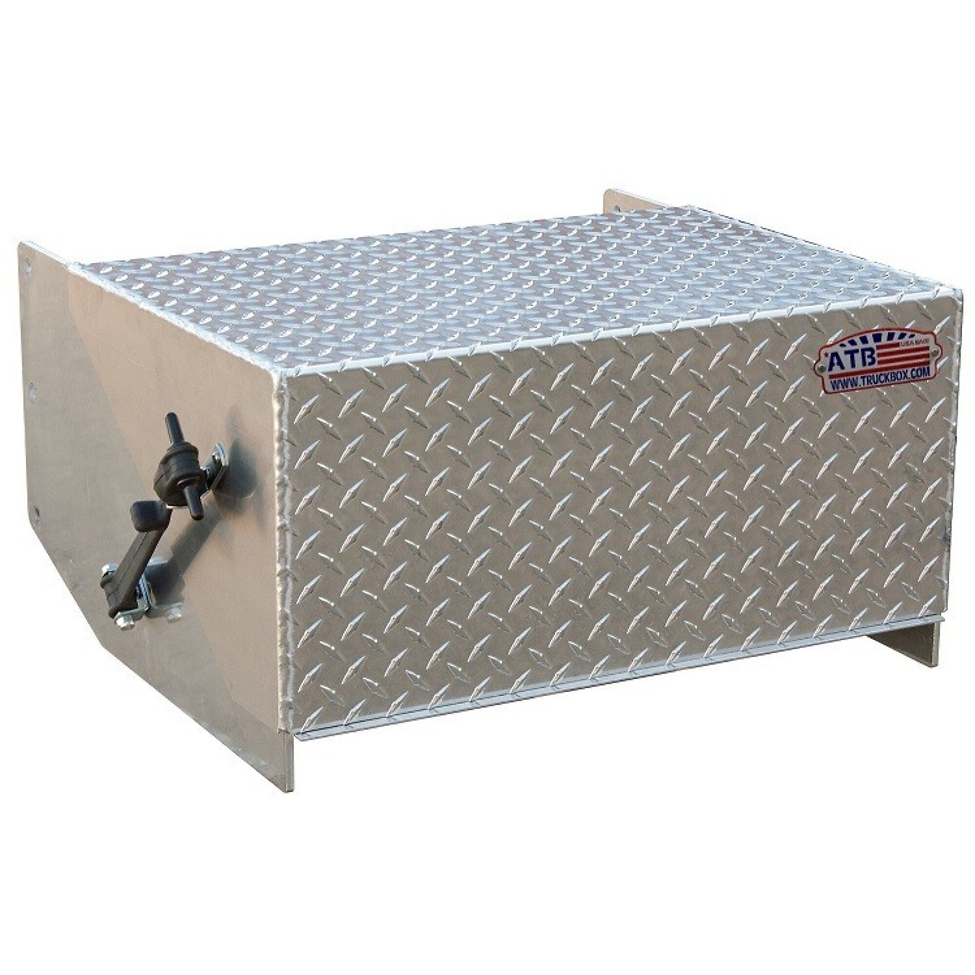 American Truck Box 15"H x 23"D x 24"W Aluminum Semi Truck Battery Box (3 Batteries),Top Front Open Lid without Steps, Model # A-BB41-152324-T