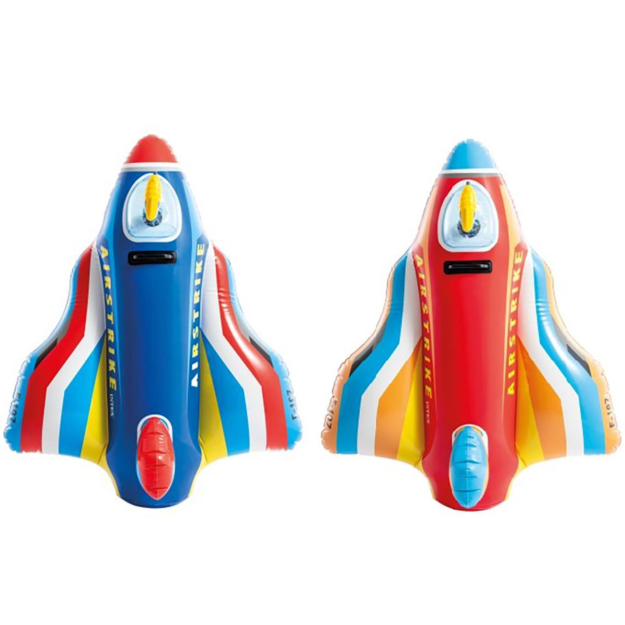Plane Pool Toy Intex Jet Fighter Plane Pool Float, Inflatable Ride On, Attached Water ...