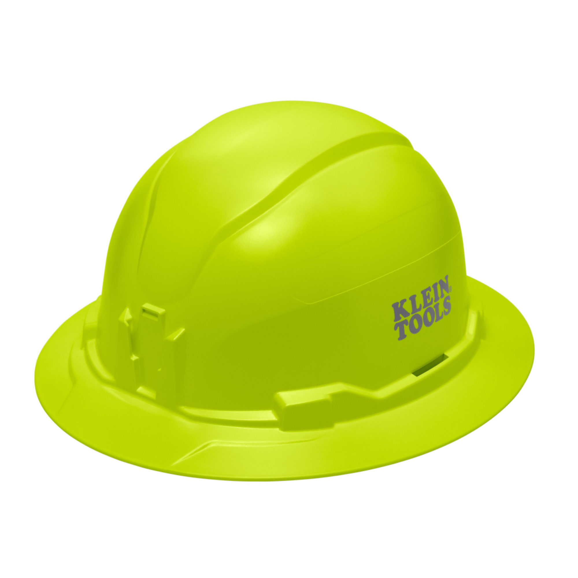 Hard Hat, Non-Vented, Full Brim Style, High Visibility Lime, Klein Tools Model# 60910