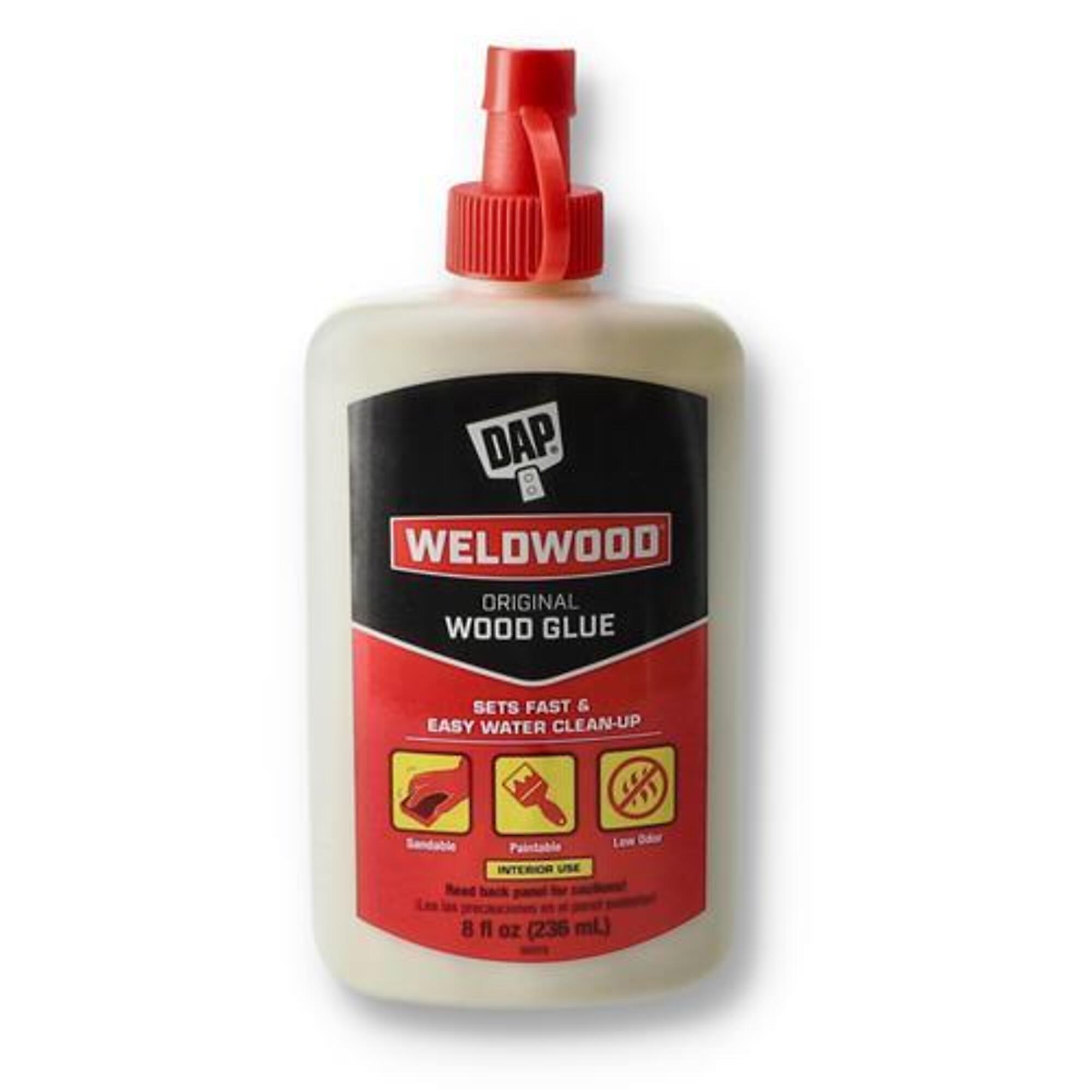DAP Weldwood 8 oz Wood Glue – Strong, Fast-Setting Carpenter’s Glue for Furniture Repair, Woodworking, Crafts & Home Projects, Model 7079800497