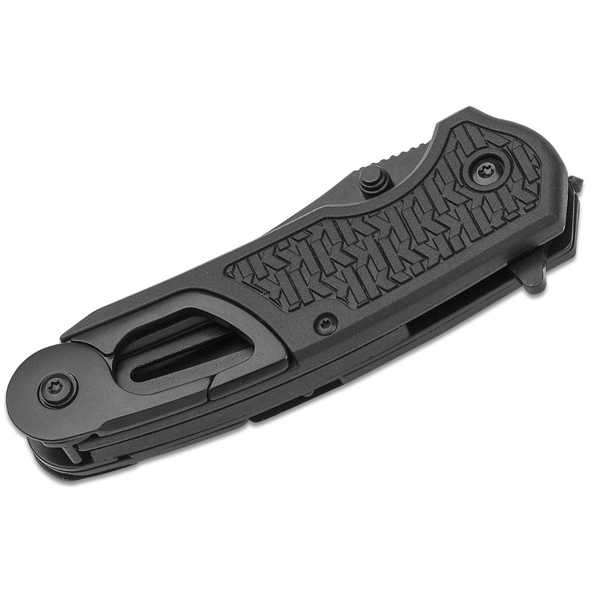 Kershaw Funxion EMT-Serrated Assisted Open LIner Lock Drop Point Blade Rescue Folding Pocket Knife - Black