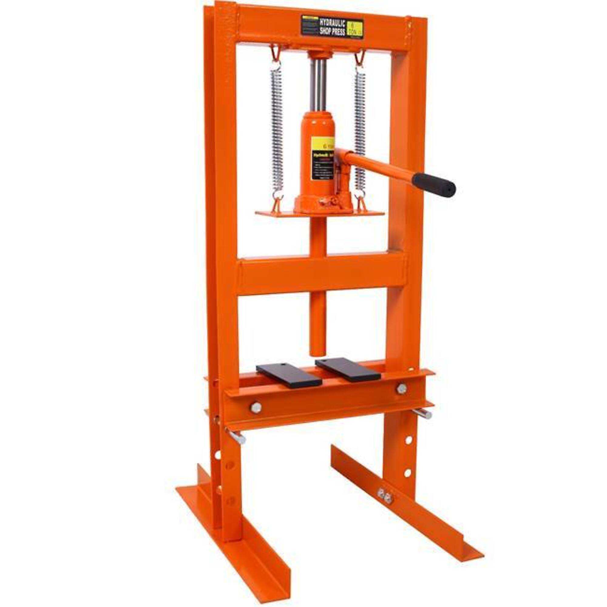 6 Ton Benchtop Hydraulic Shop Press, H-Frame with Press Plates, Orange, BAC-W465P192090