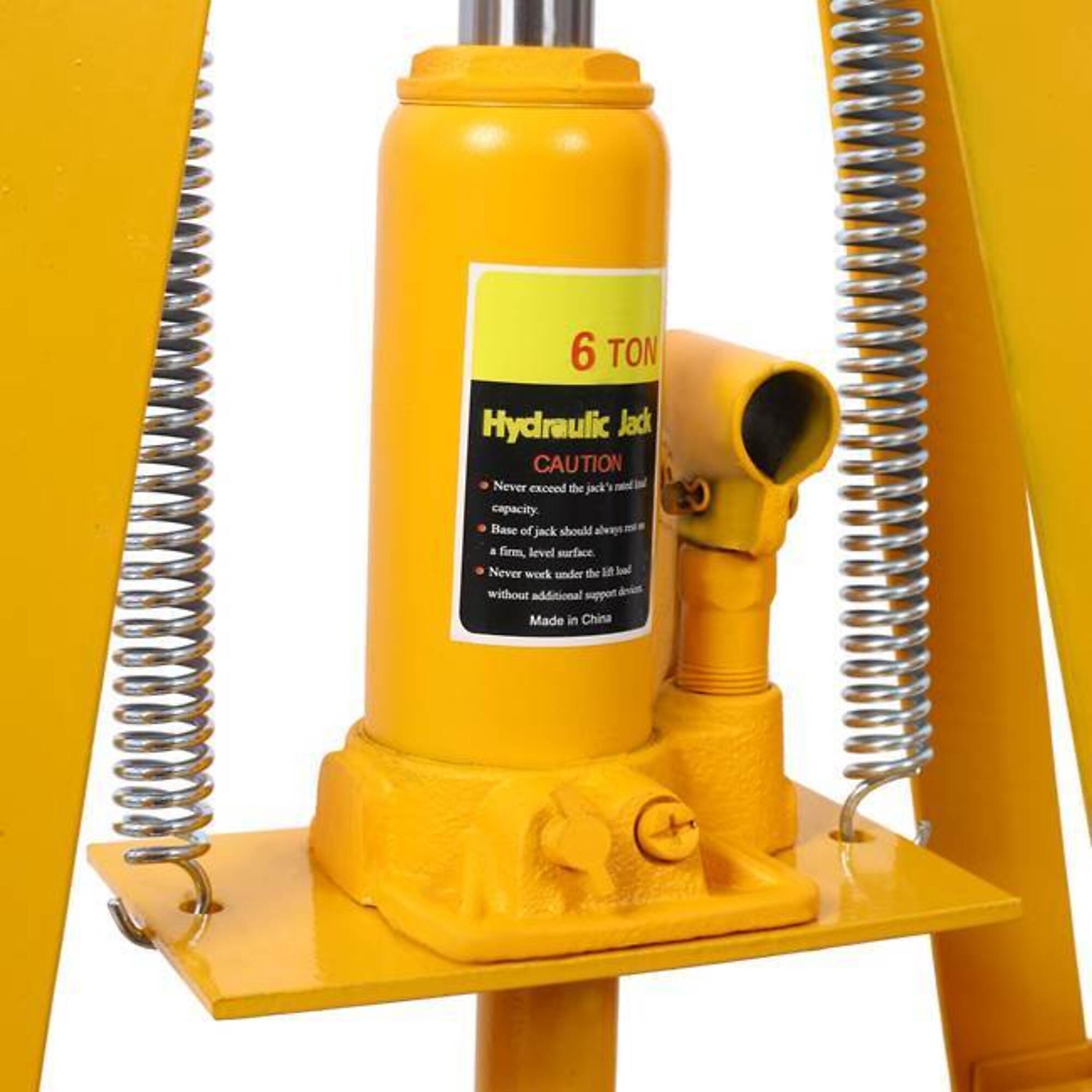 6-Ton Benchtop Hydraulic A-Frame Shop Press with Press Plates, Yellow, BAC-W465P192101