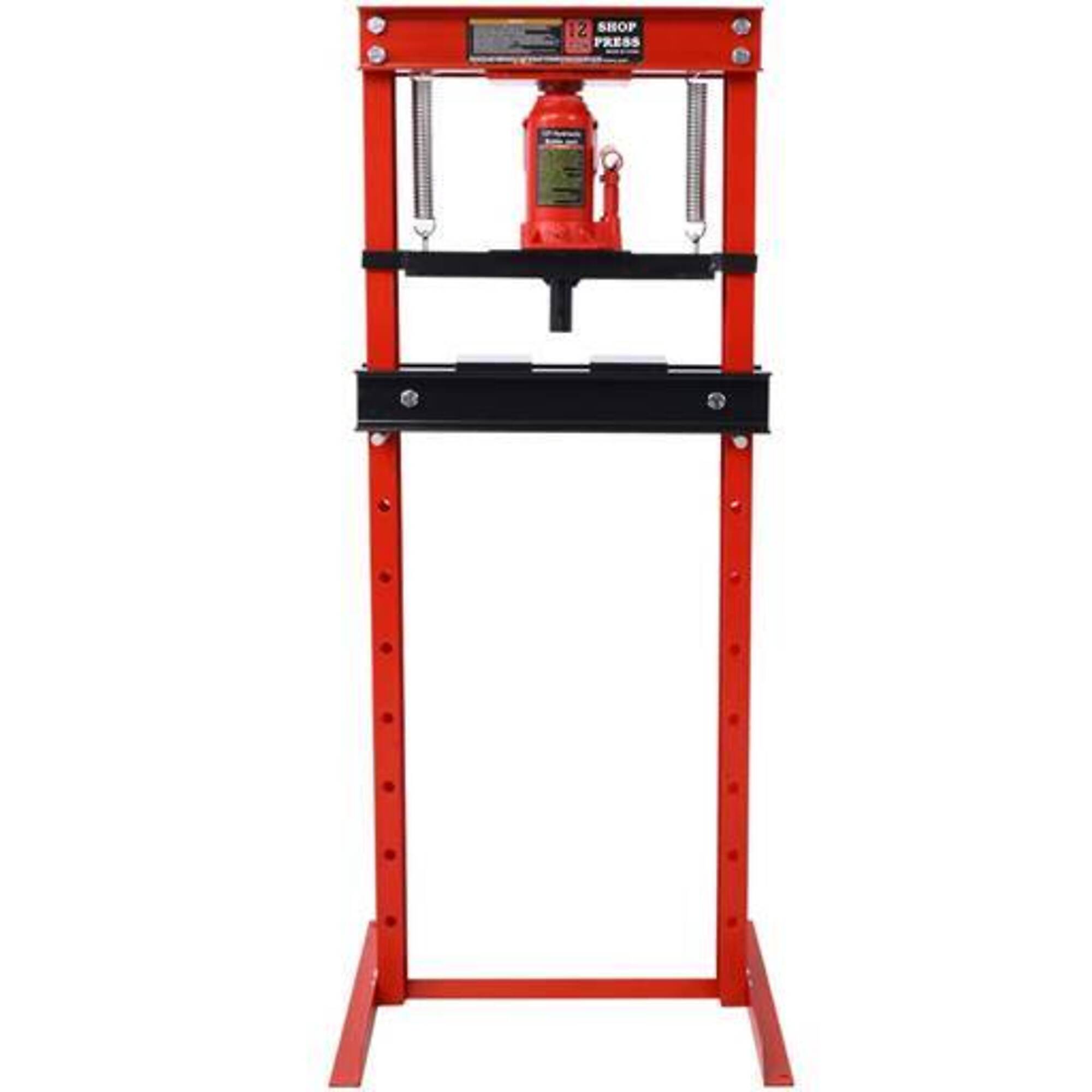 Hydraulic Shop Press 12-Ton Capacity, Red, BAC-W46566967