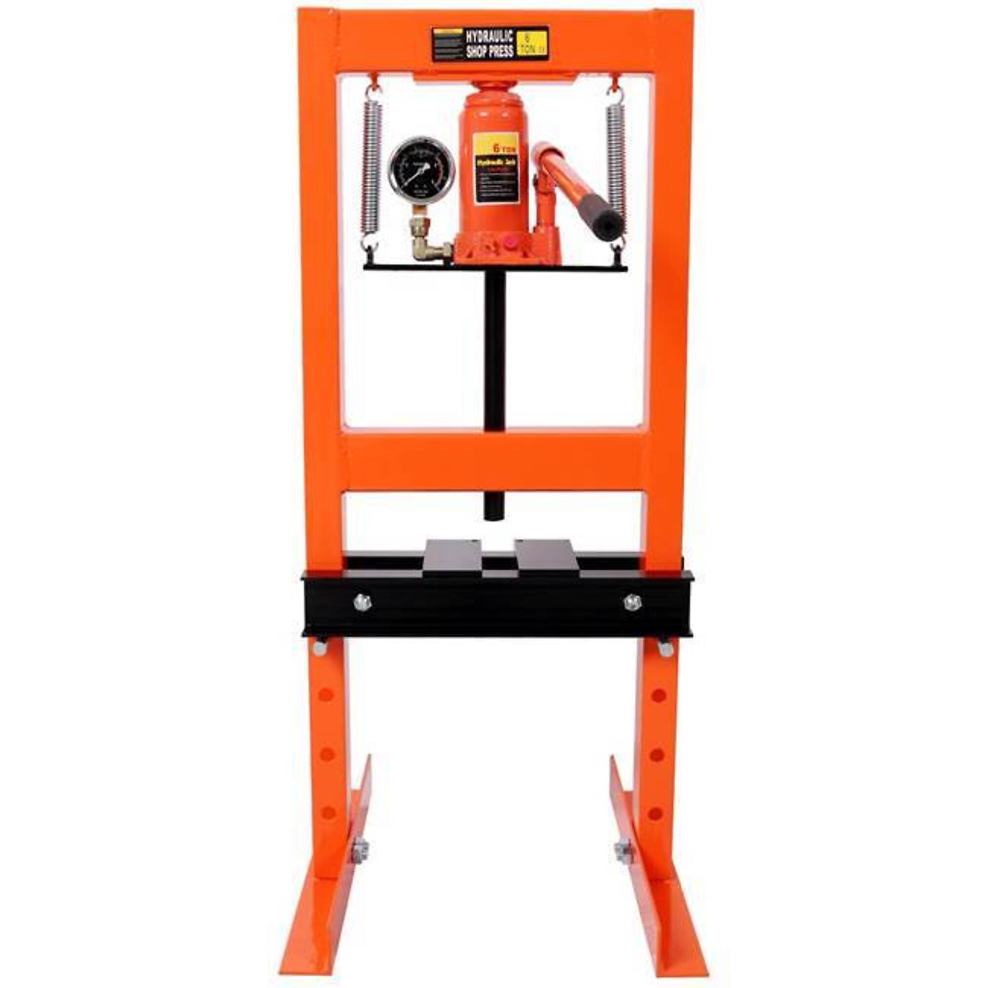 6 Ton Bottle Jack Shop Press with Gauge, Orange, BAC-W465P358591