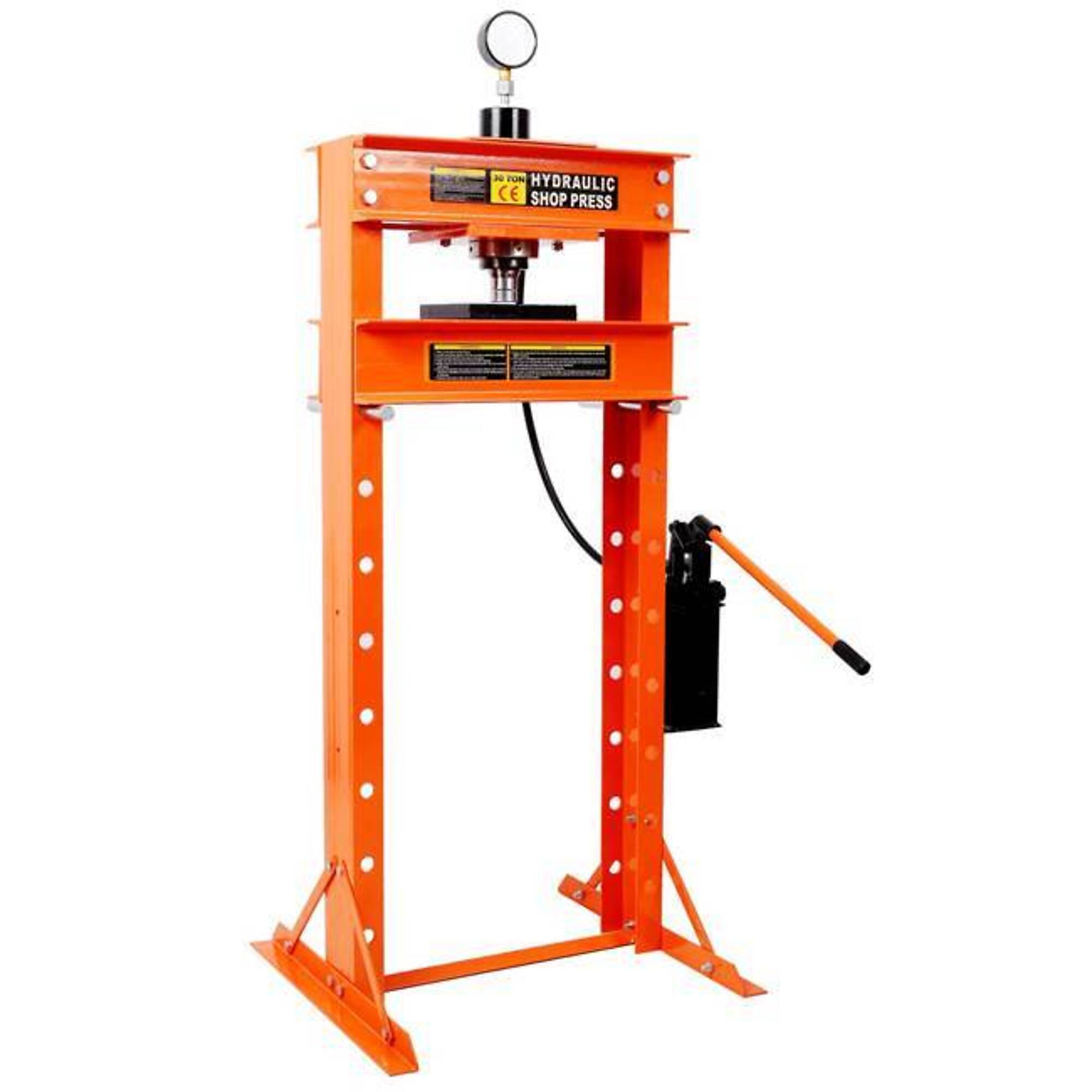 30 Ton Hydraulic Shop Press With Gauge, Orange, BAC-W465P304919