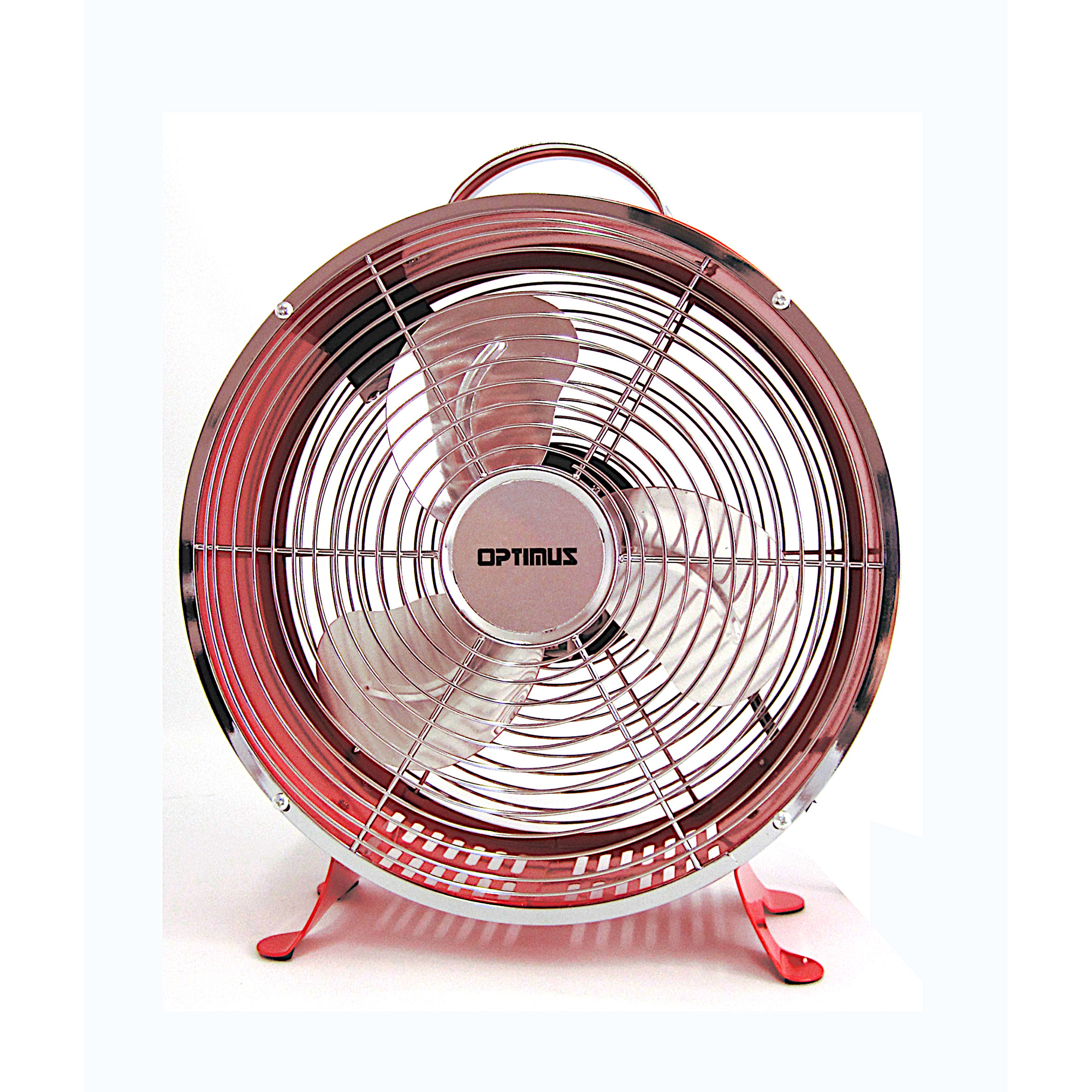 Optimus 10” Retro Design Drum Fan, Red F-6310RD
