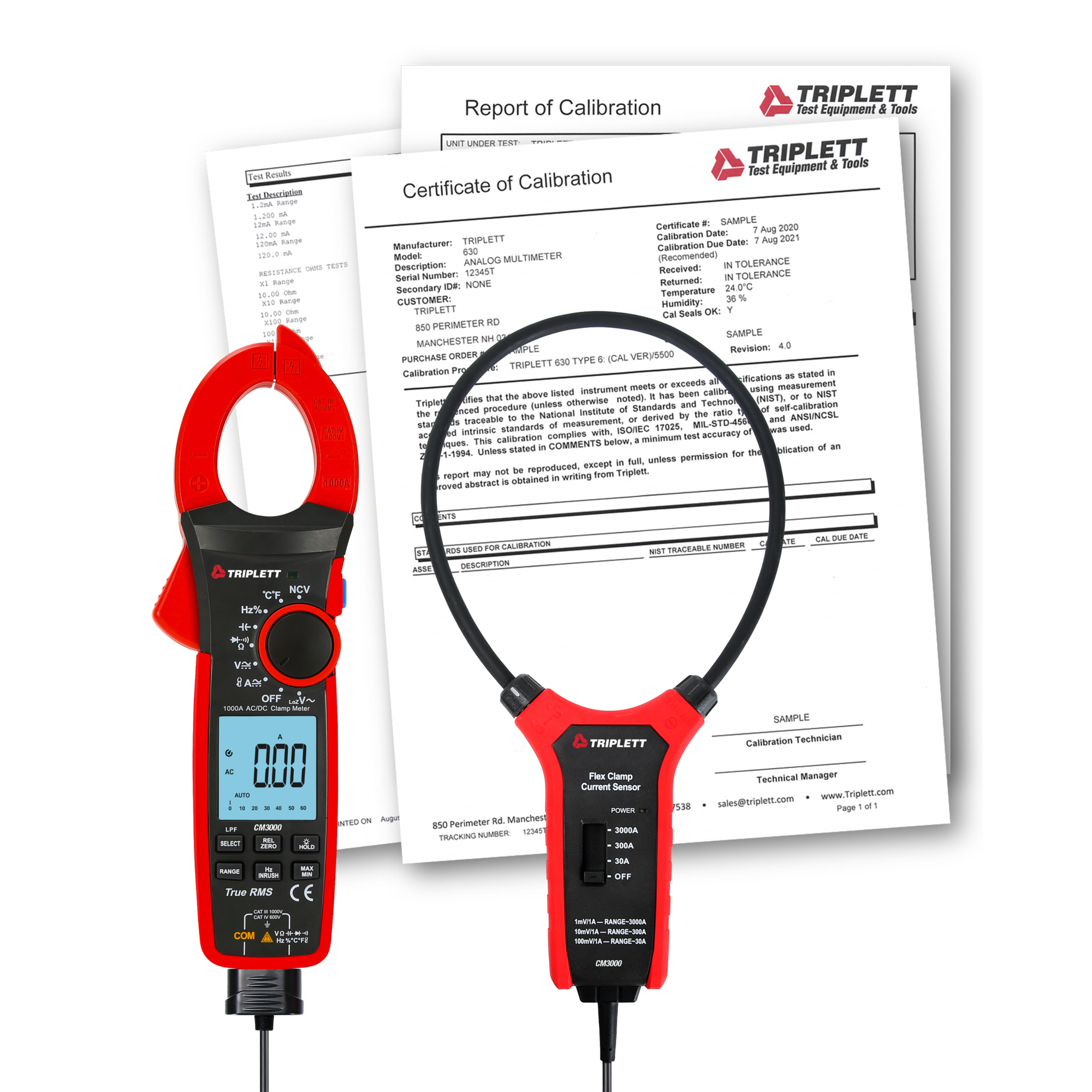Triplett CM3000-NIST CM3000 1000A Clamp w/ 3000A Clamp with Certificate of Traceability to N.I.S.T.