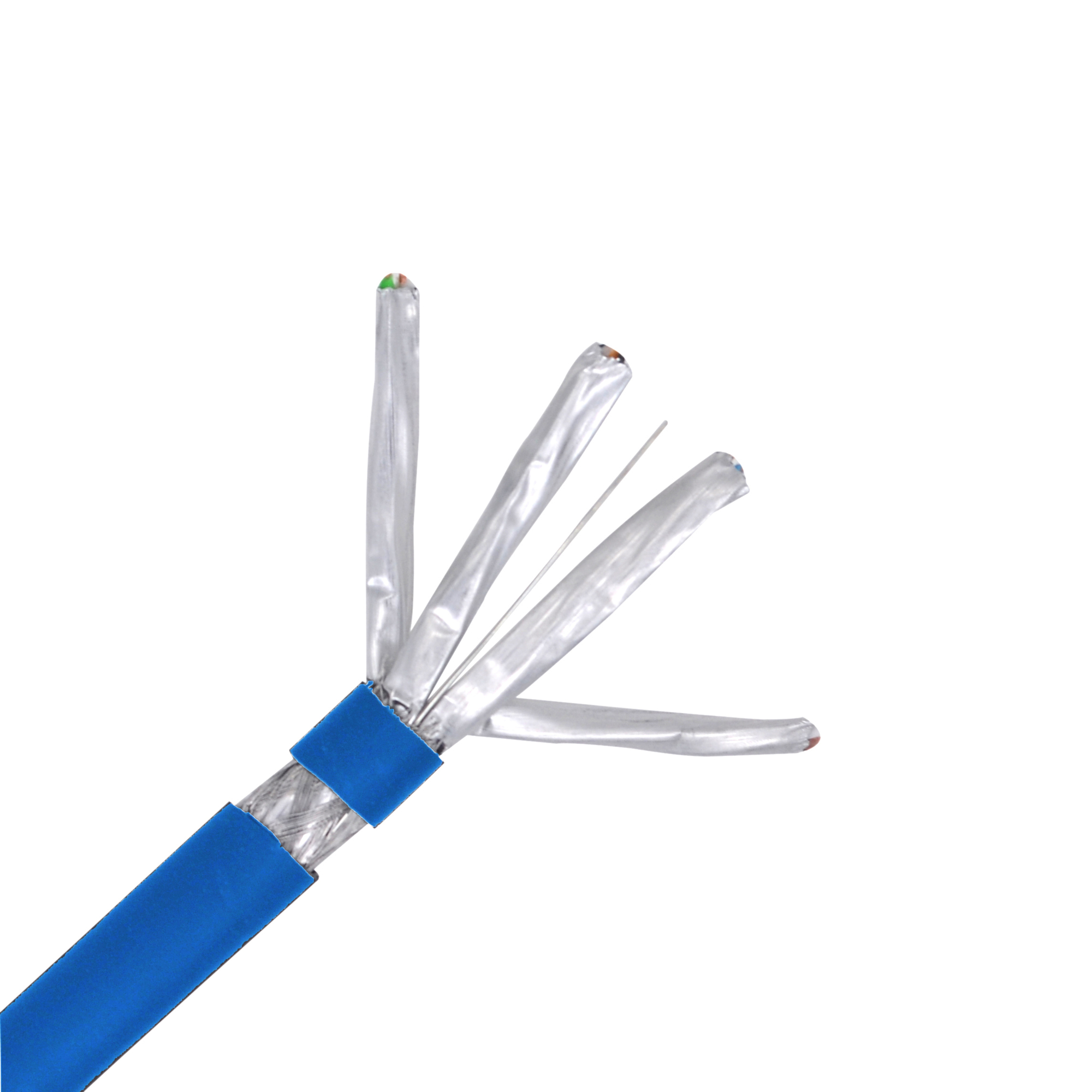 Triplett CAT7-1000BL CAT7 Outdoor Gel Filled SF/FTP Cable, Blue,1000ft