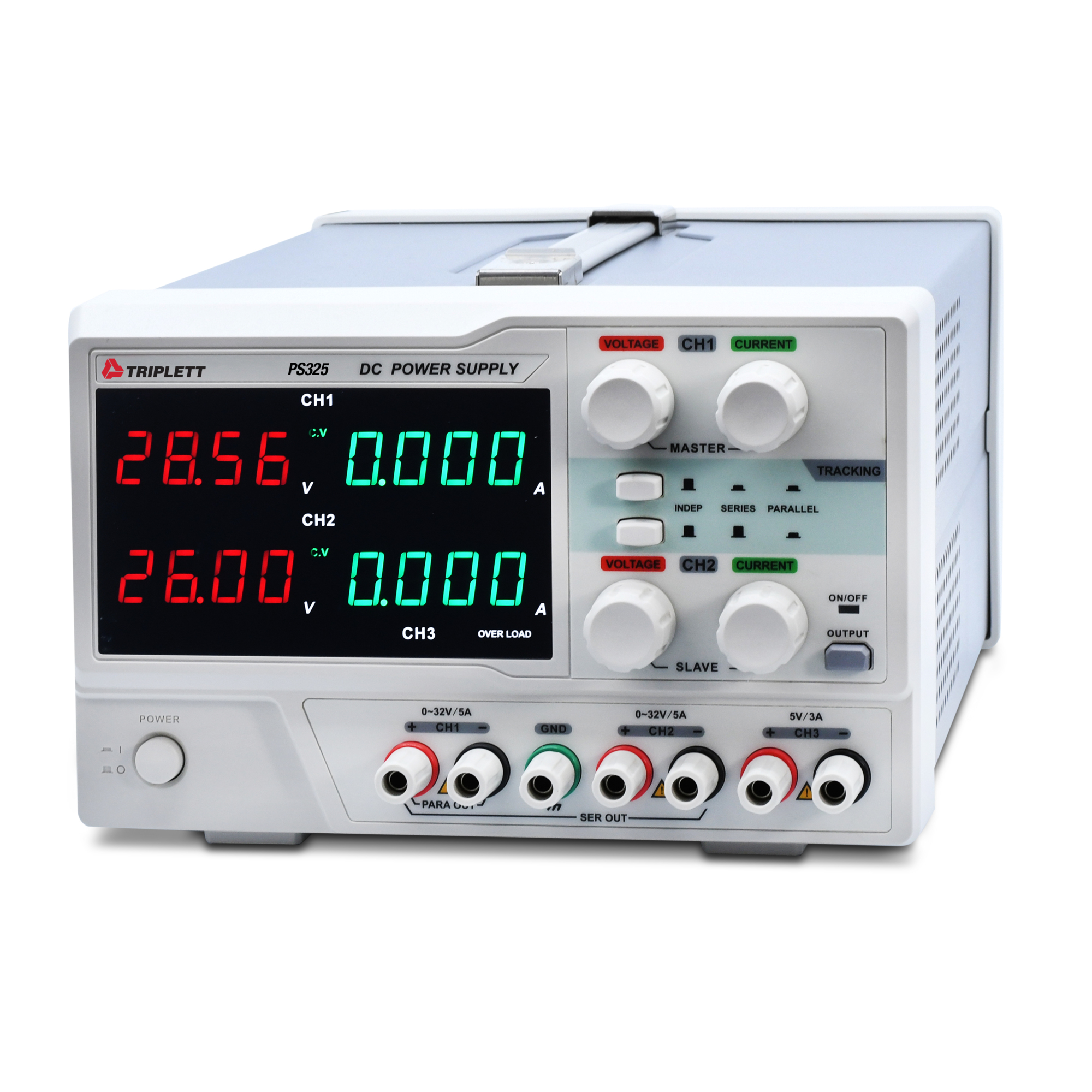 Triplett PS325 Triple Channel Linear DC Power Supply 32V/5A (CH1 and 2) 5V/3A (CH3 fixed)