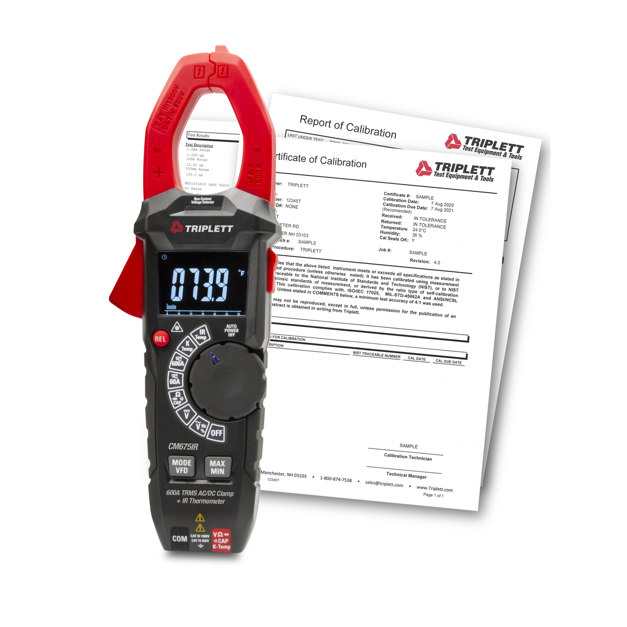 Triplett CM675IR-NIST CM675IR with Certificate of Traceability to NIST (NO IR NIST)