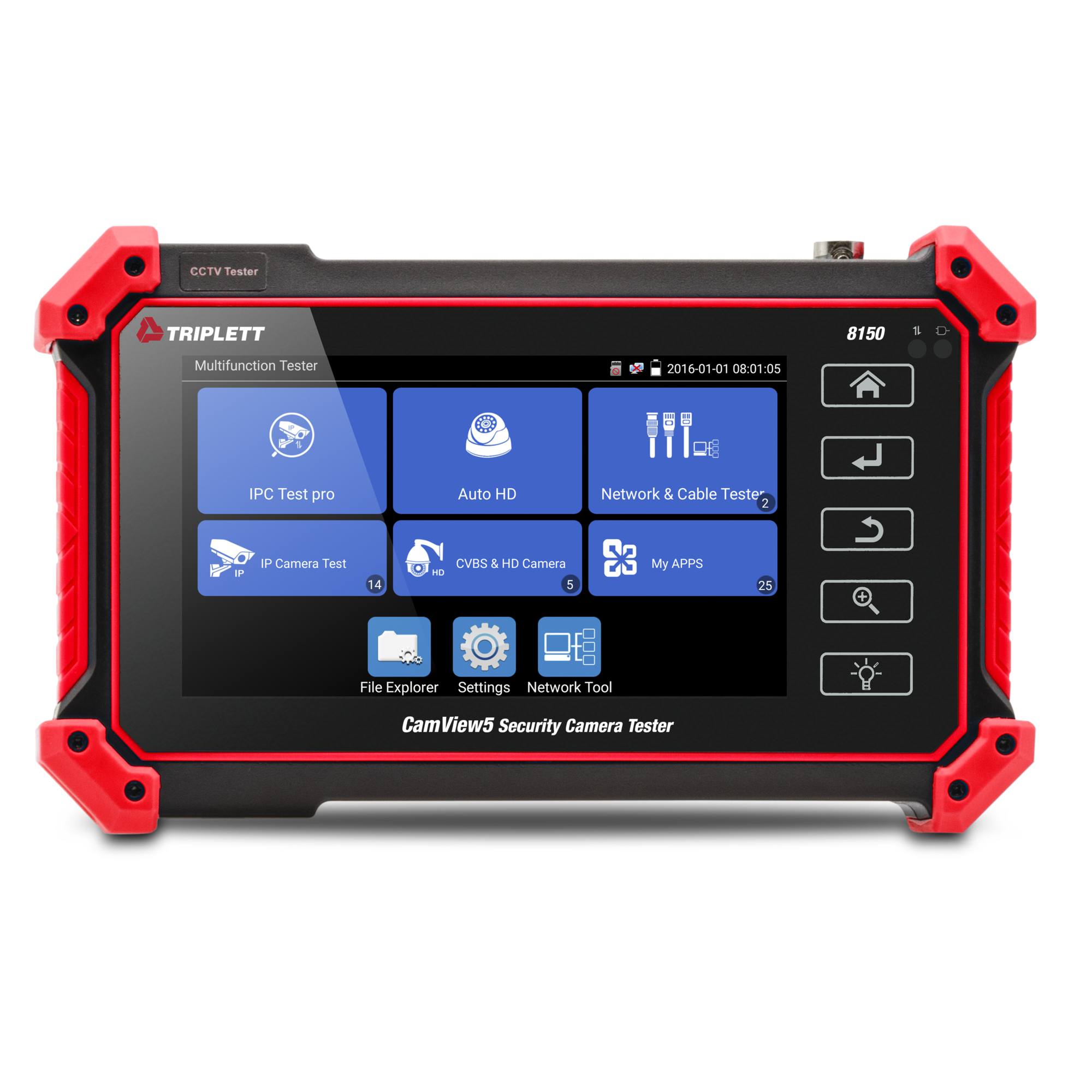 Triplett 8150 CamView5 CCTV Camera Tester, 5" Touchscreen, wifi, HDMI output