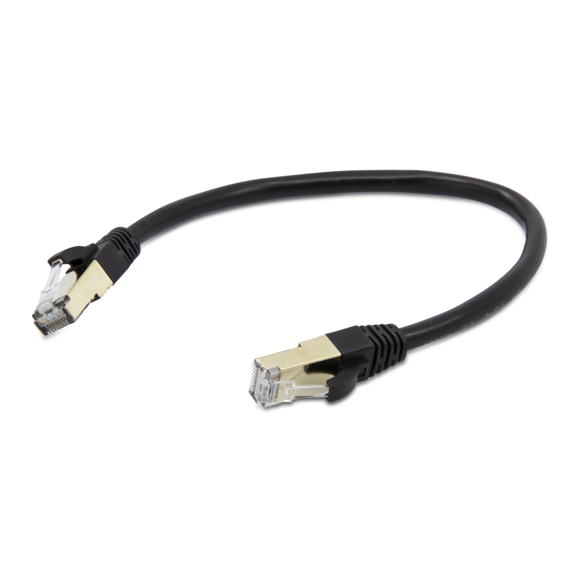 Triplett CAT7-1BK CAT 7 10GBPS Professional Grade, SF/FTP 26AWG, Stranded Patch Cable 1' Black