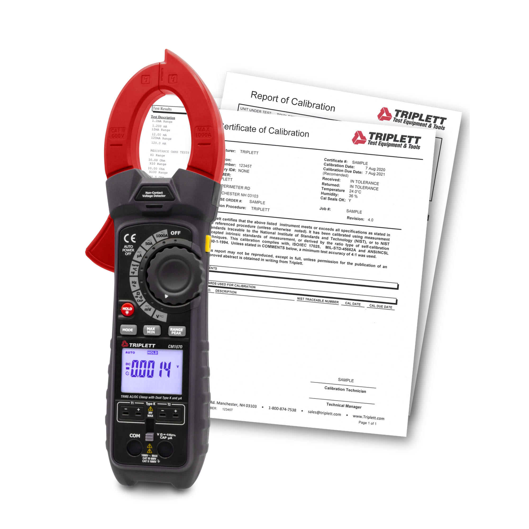 Triplett CM1070-NIST CM1070 with Certificate of Traceability to NIST