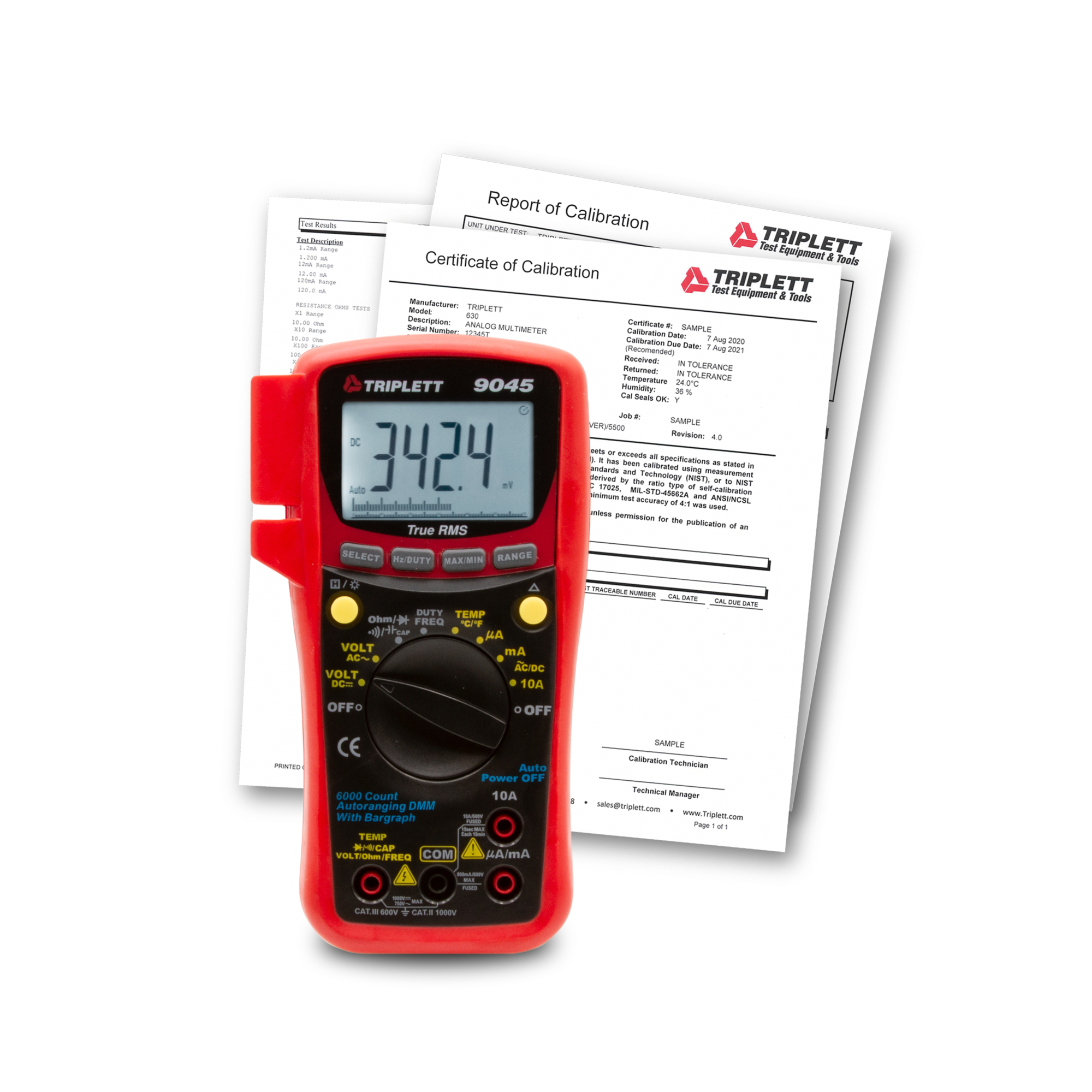 Triplett 9045-NIST 9045 Multimeter with Certificate of Traceability to N.I.S.T.